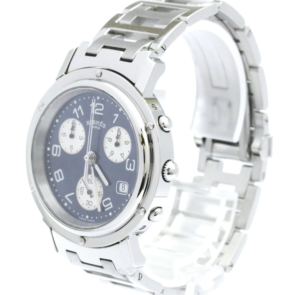 Hermes Clipper CL1.910 horloge met blauwe wijzerplaat, 38 mm