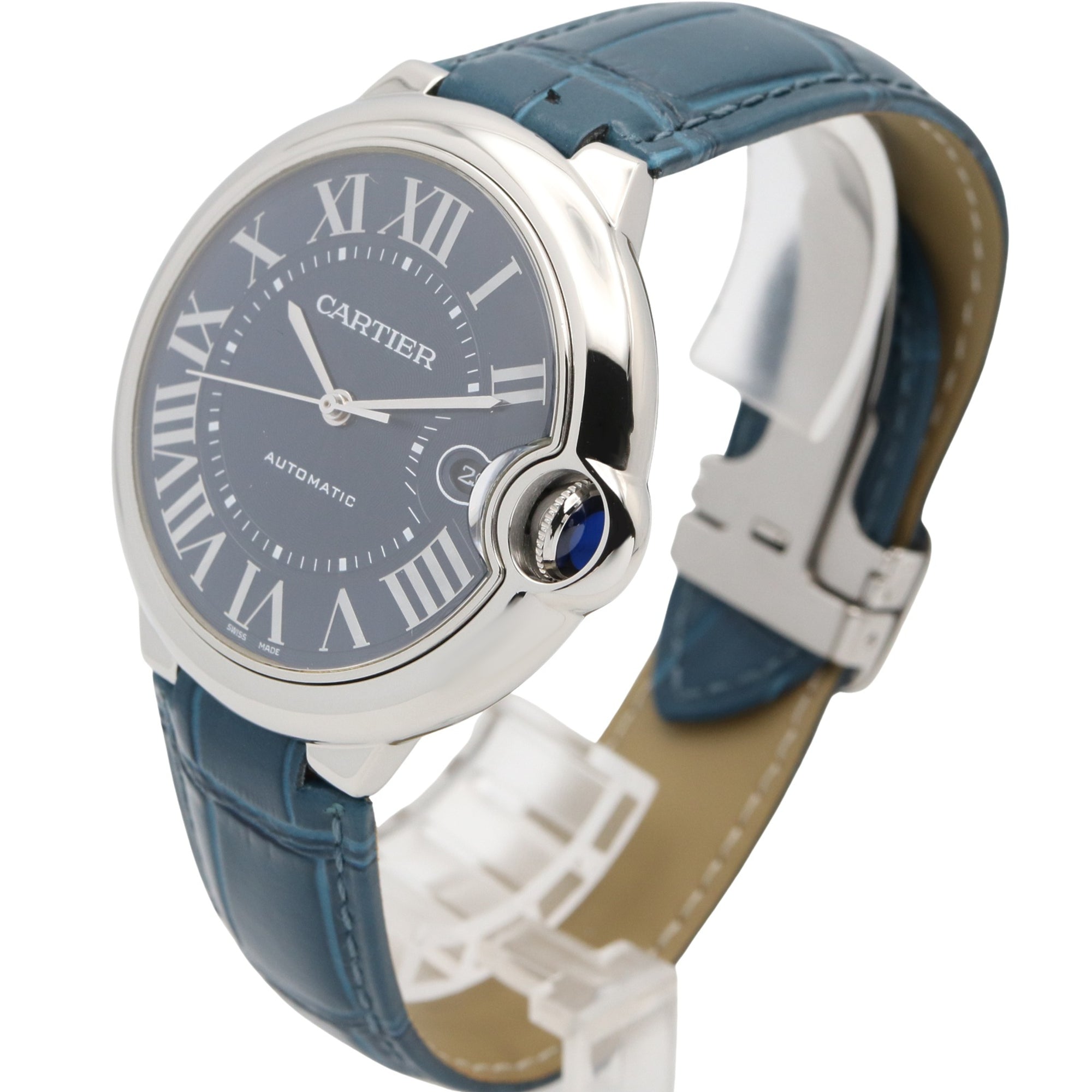 Cartier Ballon Bleu WSBB0025, blaues Zifferblatt, 42 mm Uhr