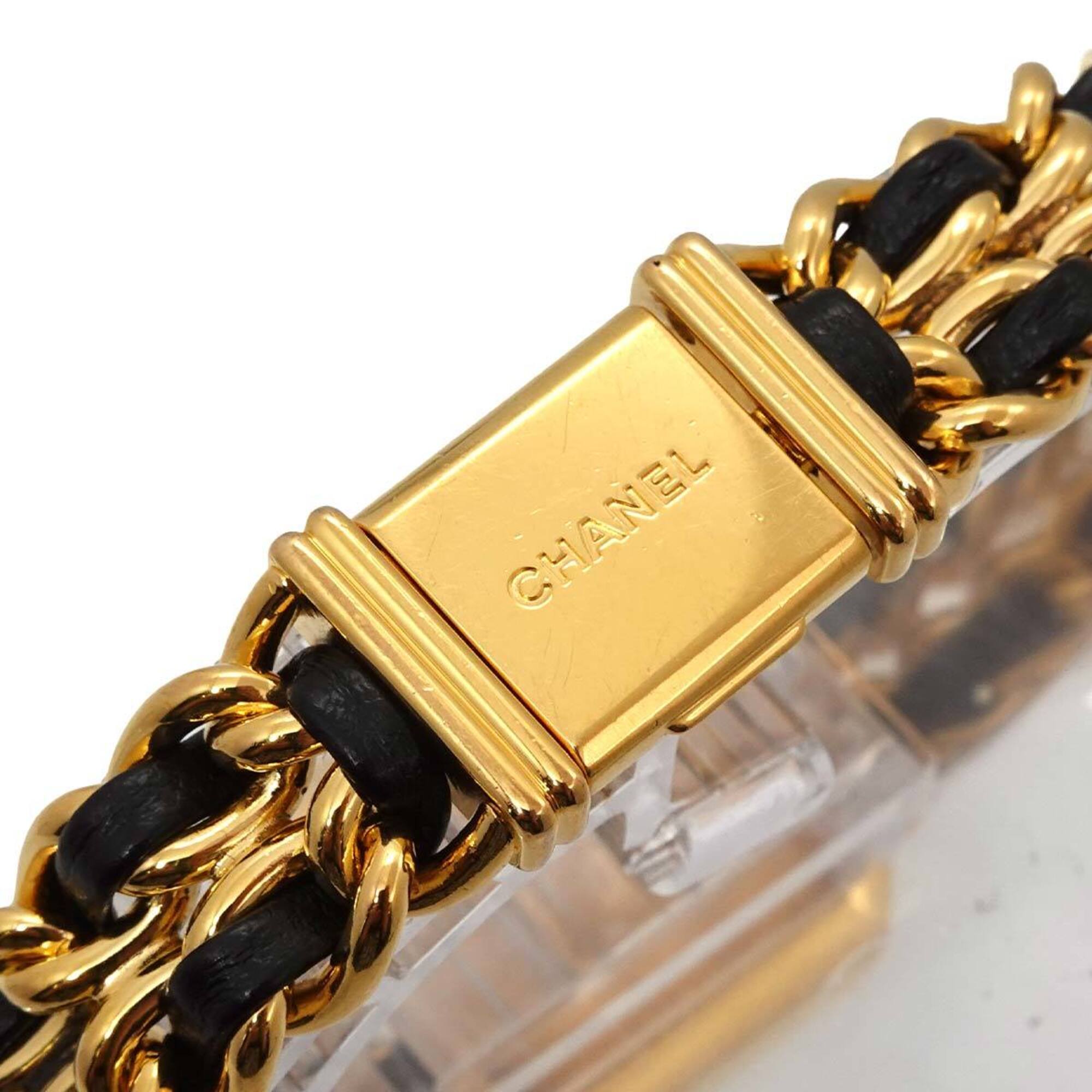 Chanel Premiere Large Size H0001 Women's Watch Black Gold Quartz
