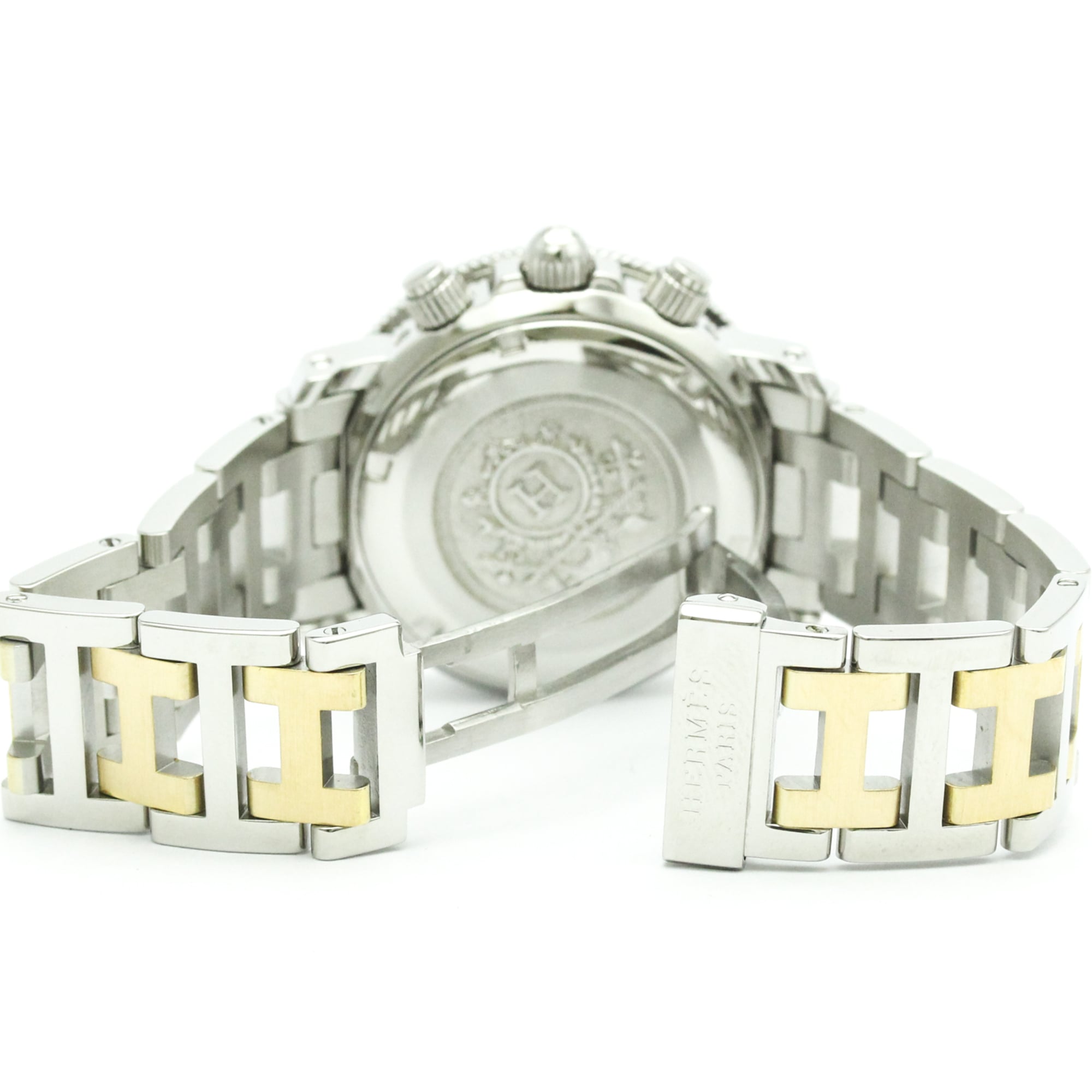 HERMES Clipper Diver Chronograph 18K Gold Steel CL2.320