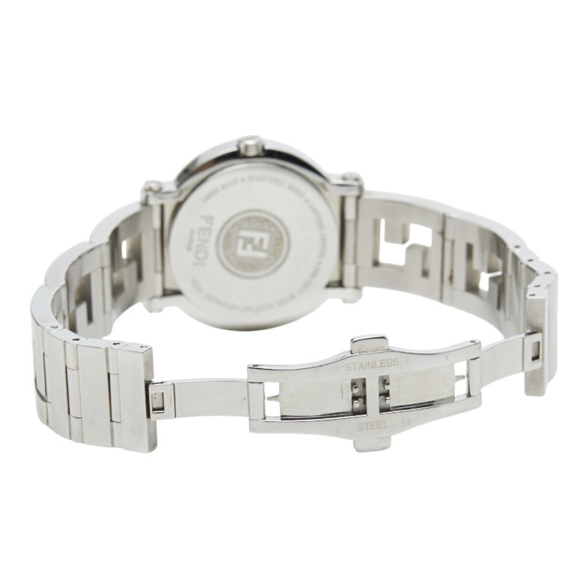 Montre Fendi Orologi « Quadro » à deux aiguilles, modèle 6100LQuartz cadran gris, acier inoxydable, pour femme, FENDI