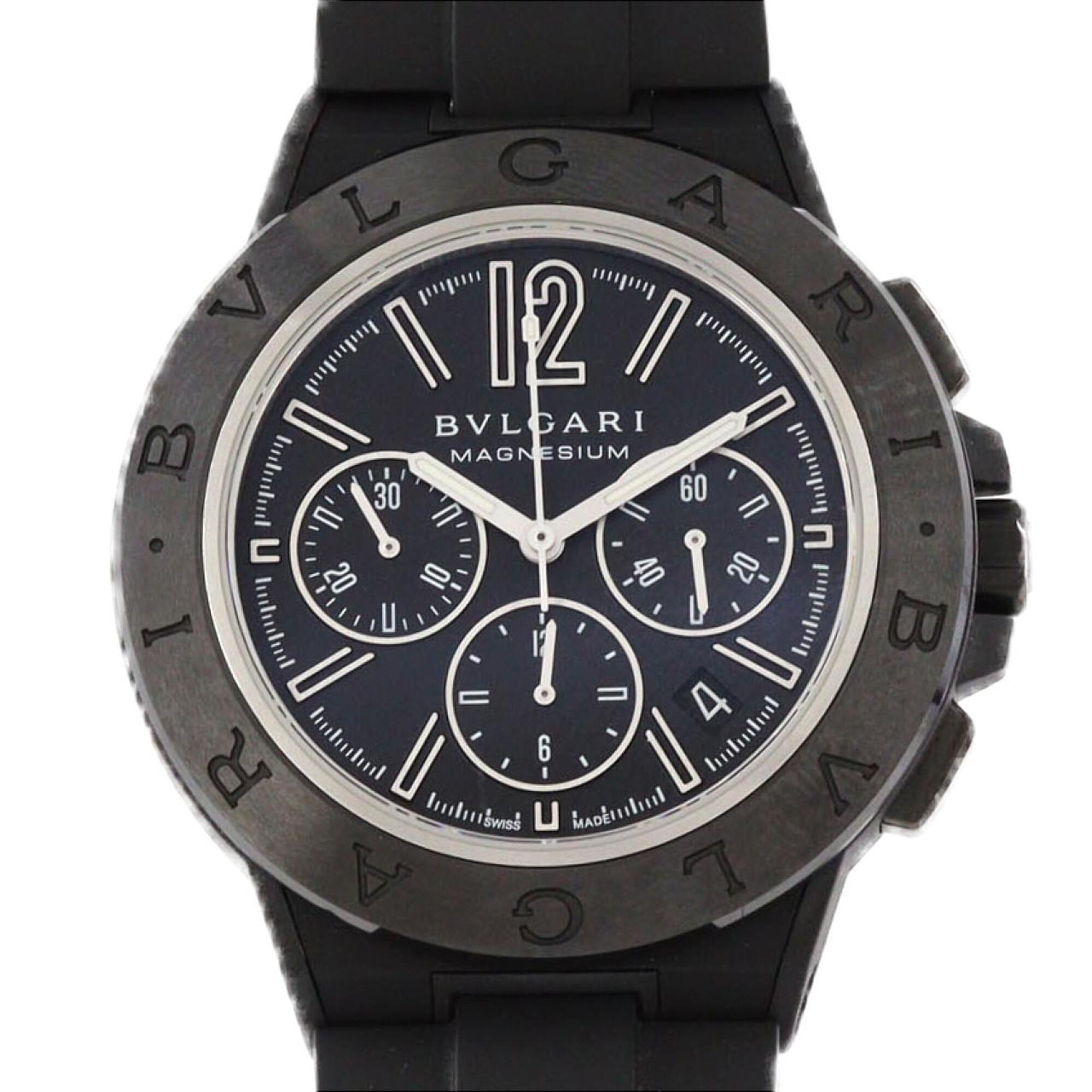 BVLGARI DIAGONO 自動巻き時計 ブラック Bulgari Diagono Magnesium Chrono DG42SMCCH DG42BSMCVDCH & PEEK Automat