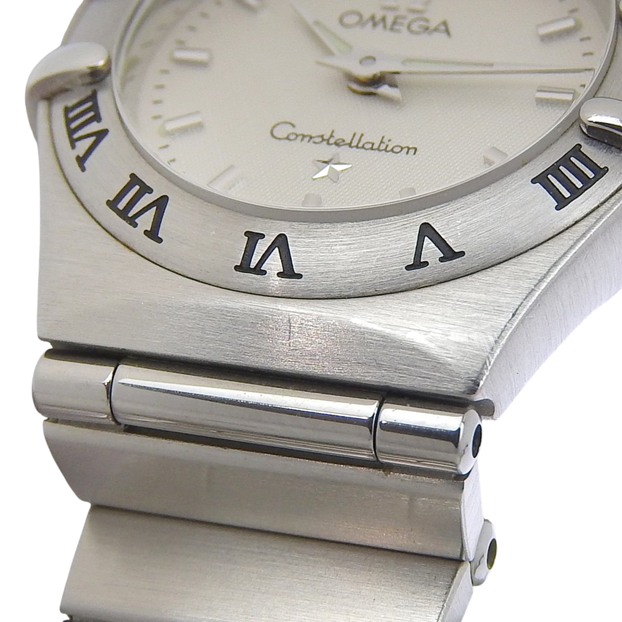 Omega Constellation Mini Uhr 1562.30 Edelstahl 1998 Quarz Analog Weiß Zifferblatt Damenuhr