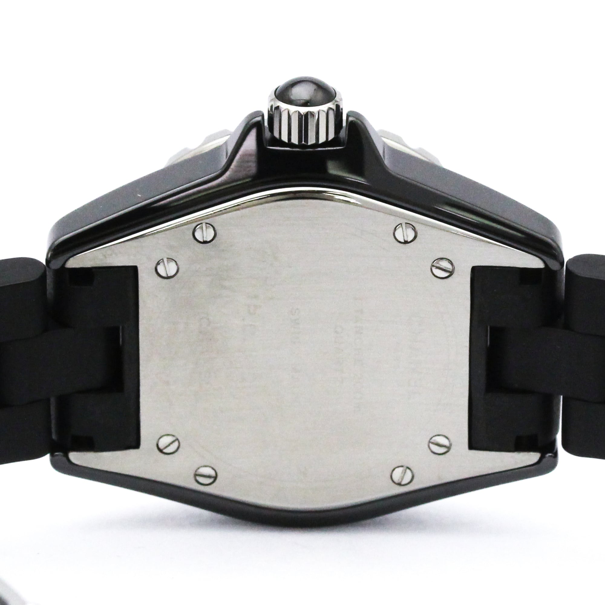 CHANEL J12 Ceramic Rubber Quartz Ladies Watch H0681 Polished