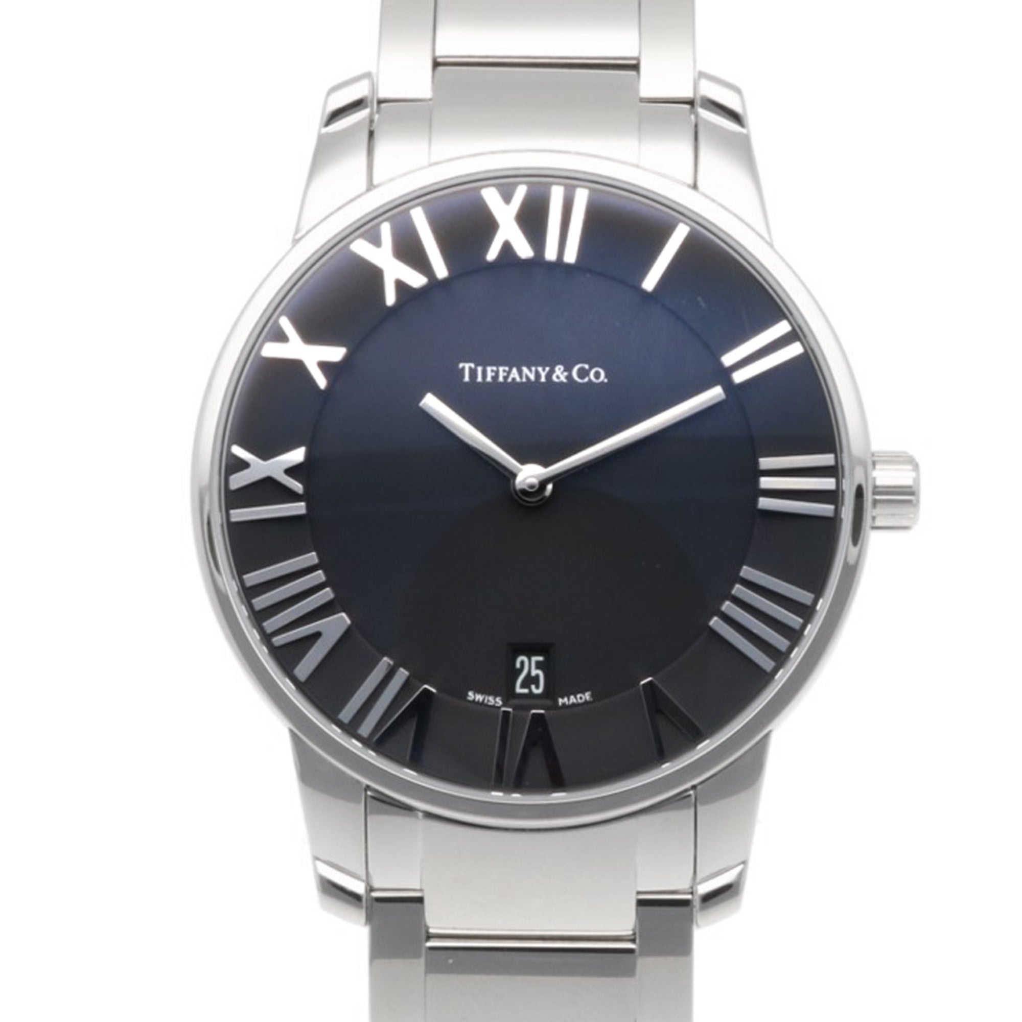 Tiffany & Co. Atlas Dome Watch, Stainless Steel, Quartz, Z1800.11.10A10A00A, Polished, Men's Watch.