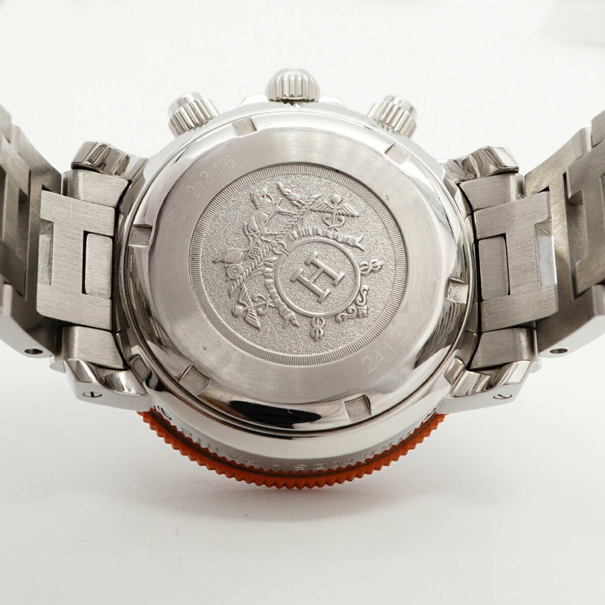 Hermes Clipper Diver CL2.316 Orange Dial Women's Watch
