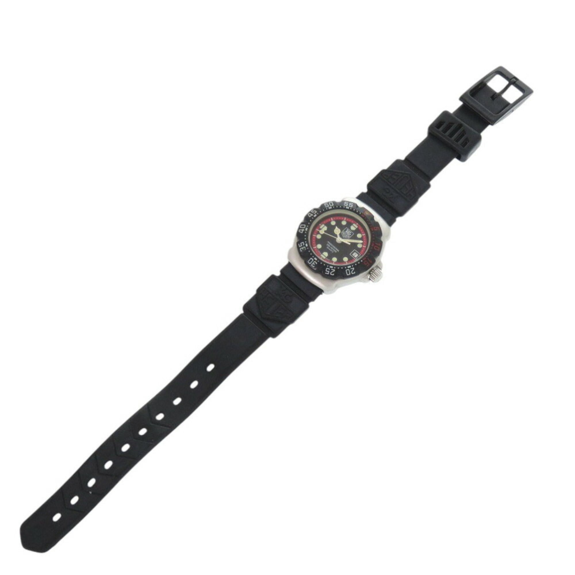 TAG Heuer Formula 1 374.508 Armbanduhr aus Edelstahl mit Kautschukarmband Schwarz ZifferblattQuarz 1910
