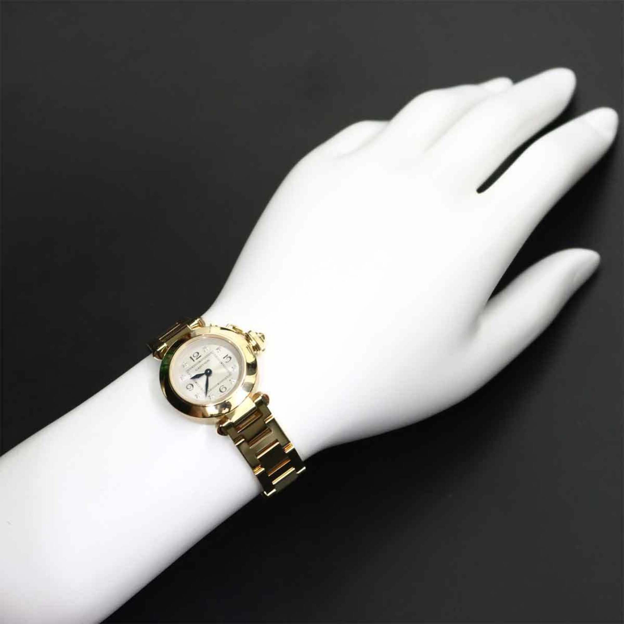 Cartier Miss Pasha WJ124015 Ladies' 8 Diamonds Silver 18K Yellow Gold Solid Quartz