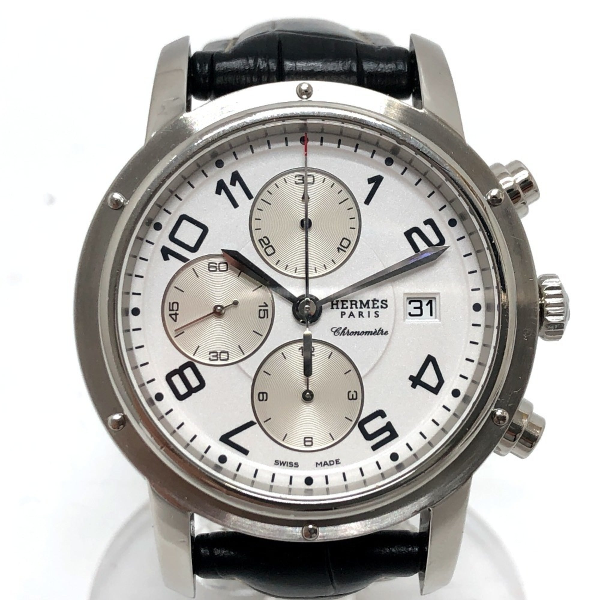 Hermes Clipper CP1.910 White Dial 43mm Watch
