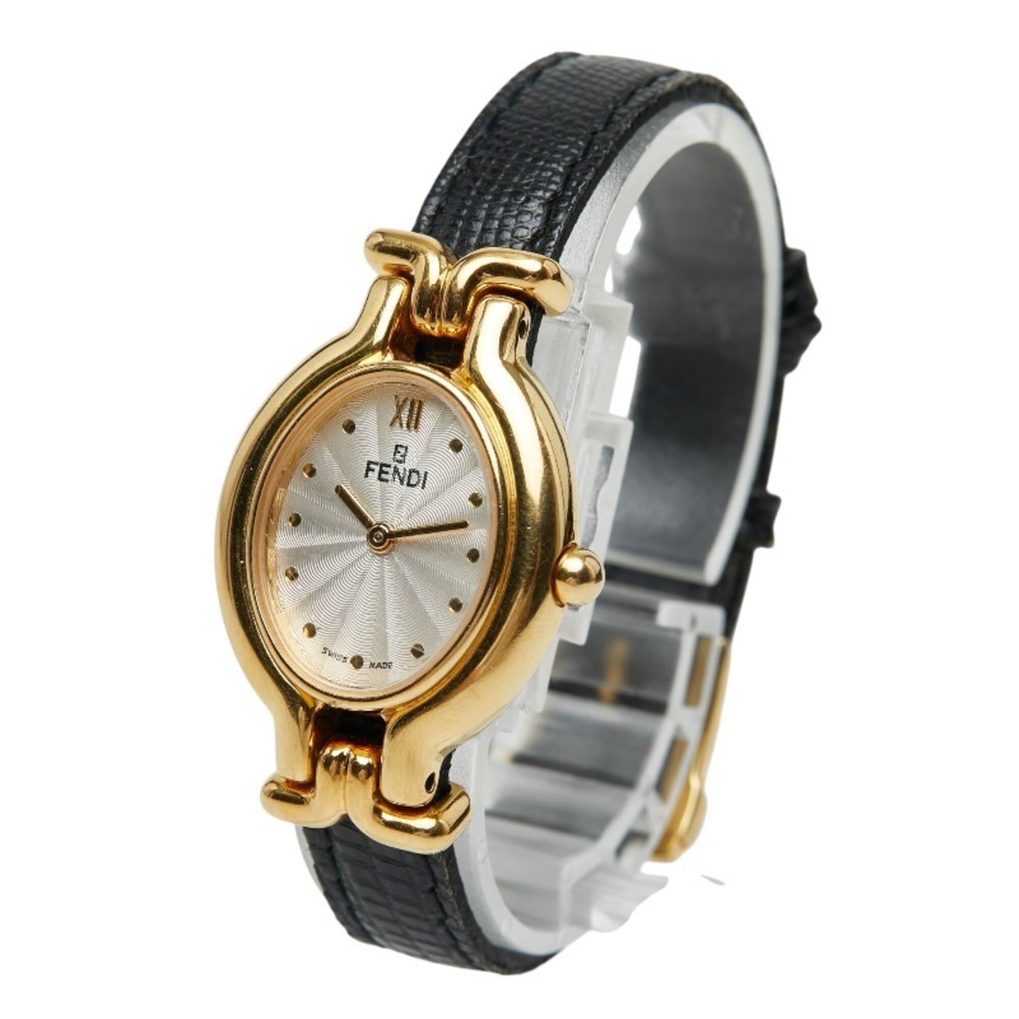 Fendi Chameleon Change Bezel 5 Colors Watch 640L Quartz Silver Dial Stainless Steel Leather Women's FENDI