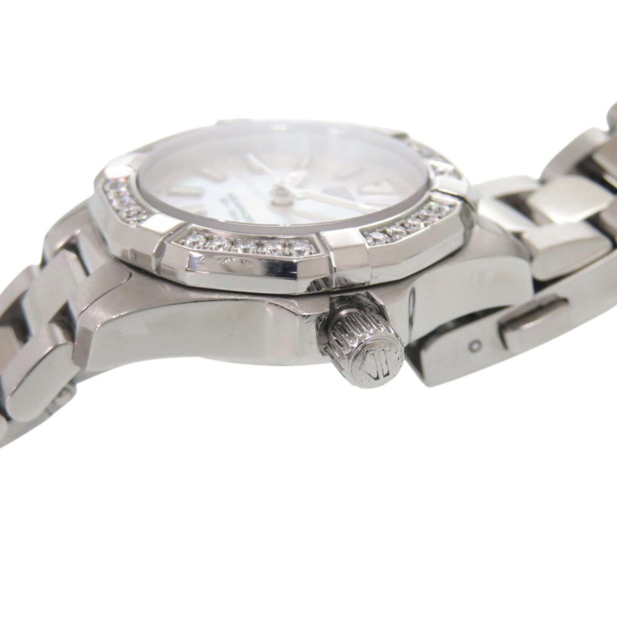TAG Heuer Aquaracer met diamanten lunette WBD1413.BA0741 Roestvrij staal Witte wijzerplaat Kwartshorloge 0235 HEUER