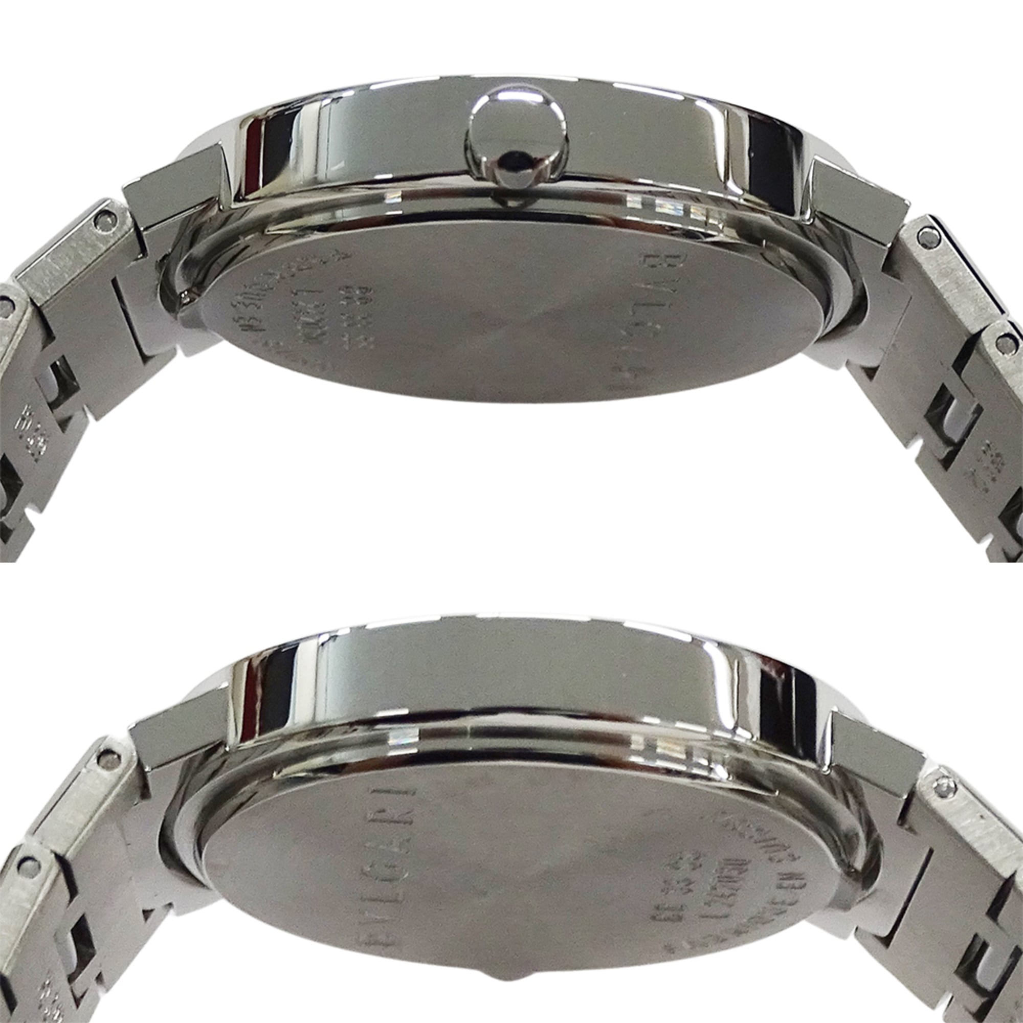 Bulgari BVLGARI Boys' Watch, Brand: Date Quartz QZ Stainless Steel SS BB33SS Silver Black