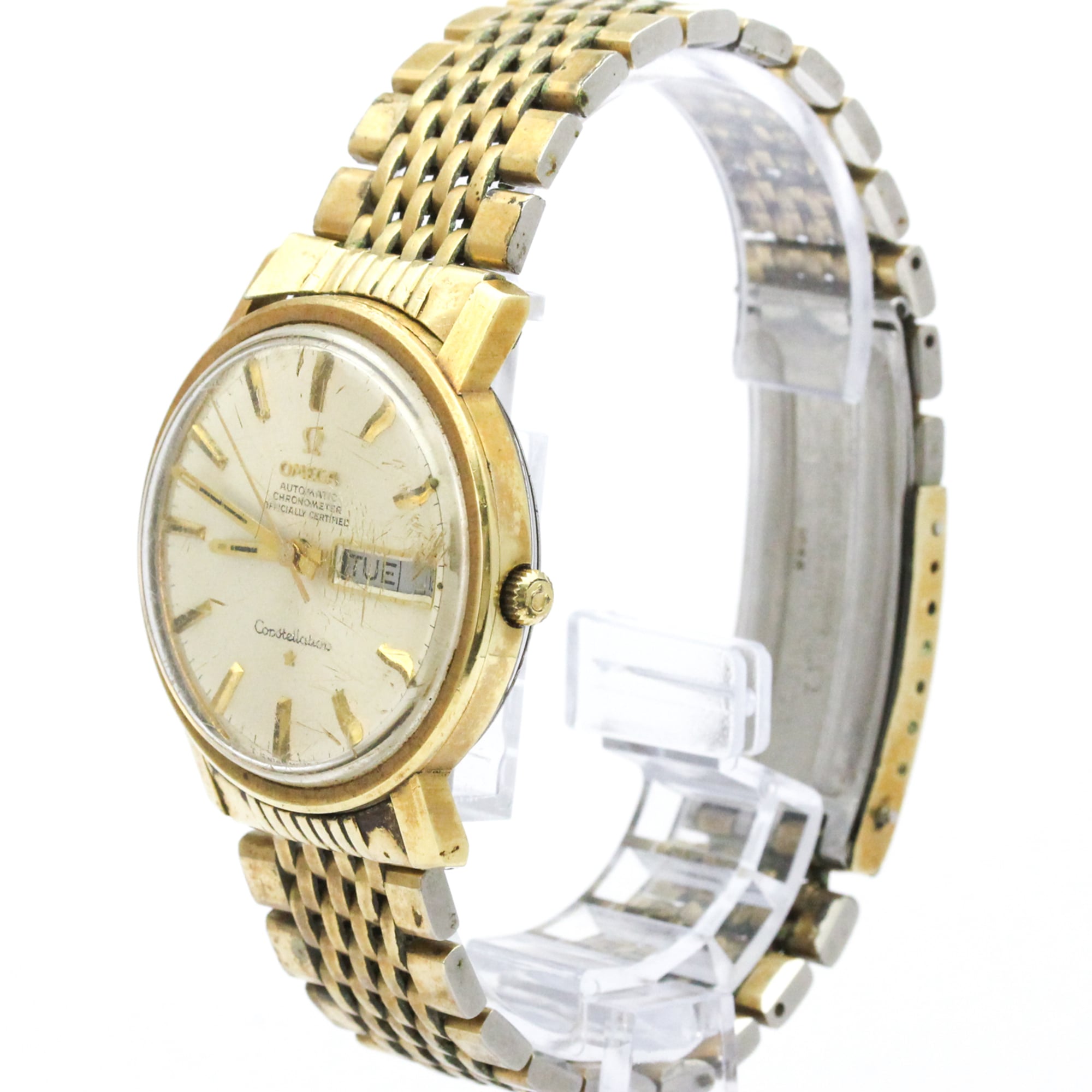 OMEGA Constellation Day Date Cal 751 Gold Plated Automatic Mens Watch 168.016 Vintage