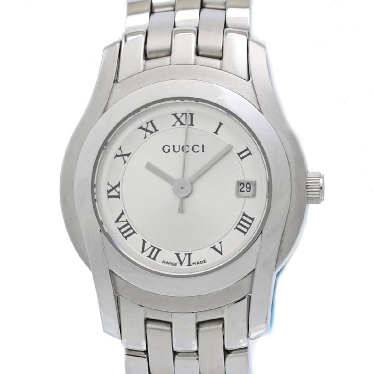 Gucci G-Class YA055506 5500L horloge met zilveren wijzerplaat, 27 mm