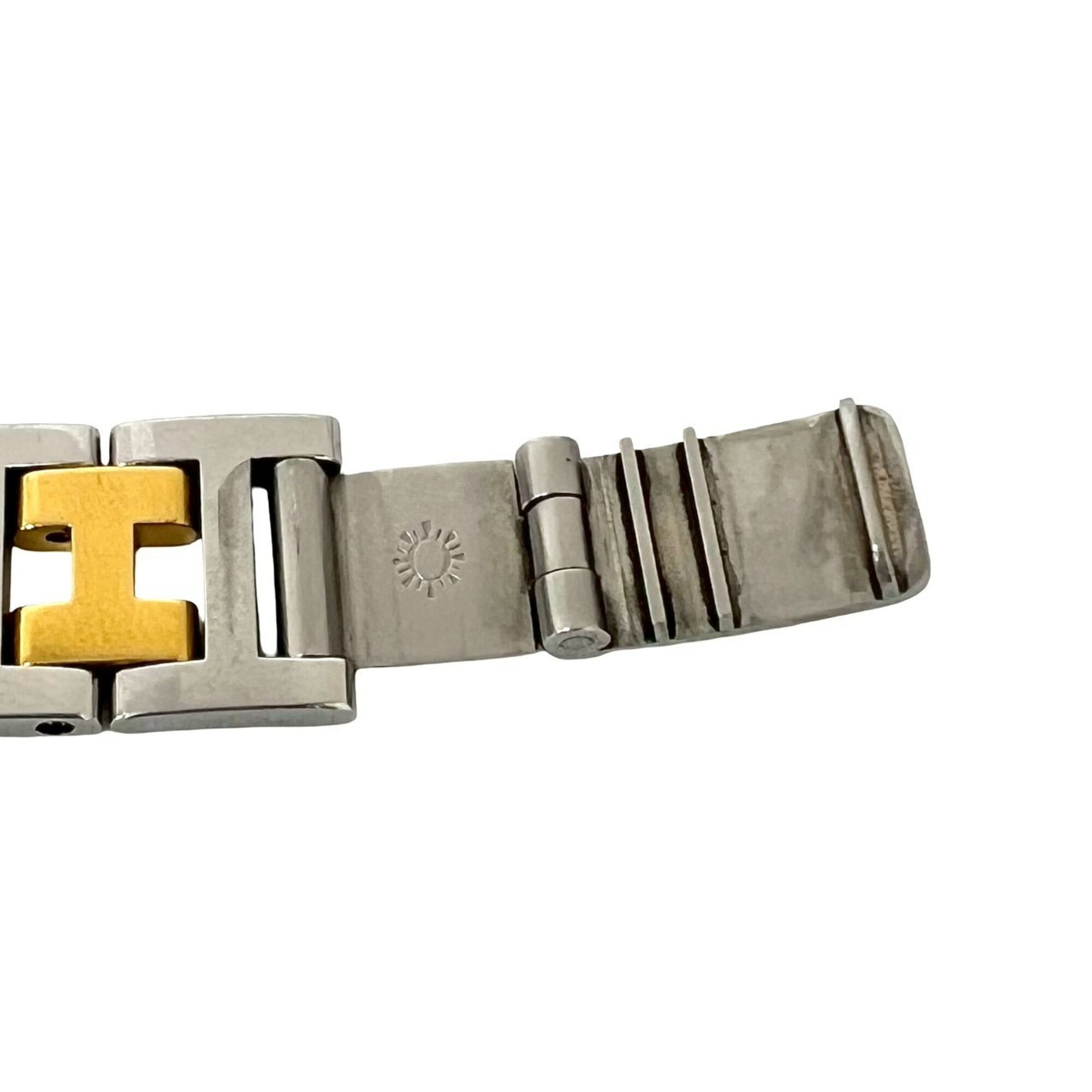 HERMES Clipper Stainless Steel GP Quartz Wristwatch, Silver/Gold, 31964