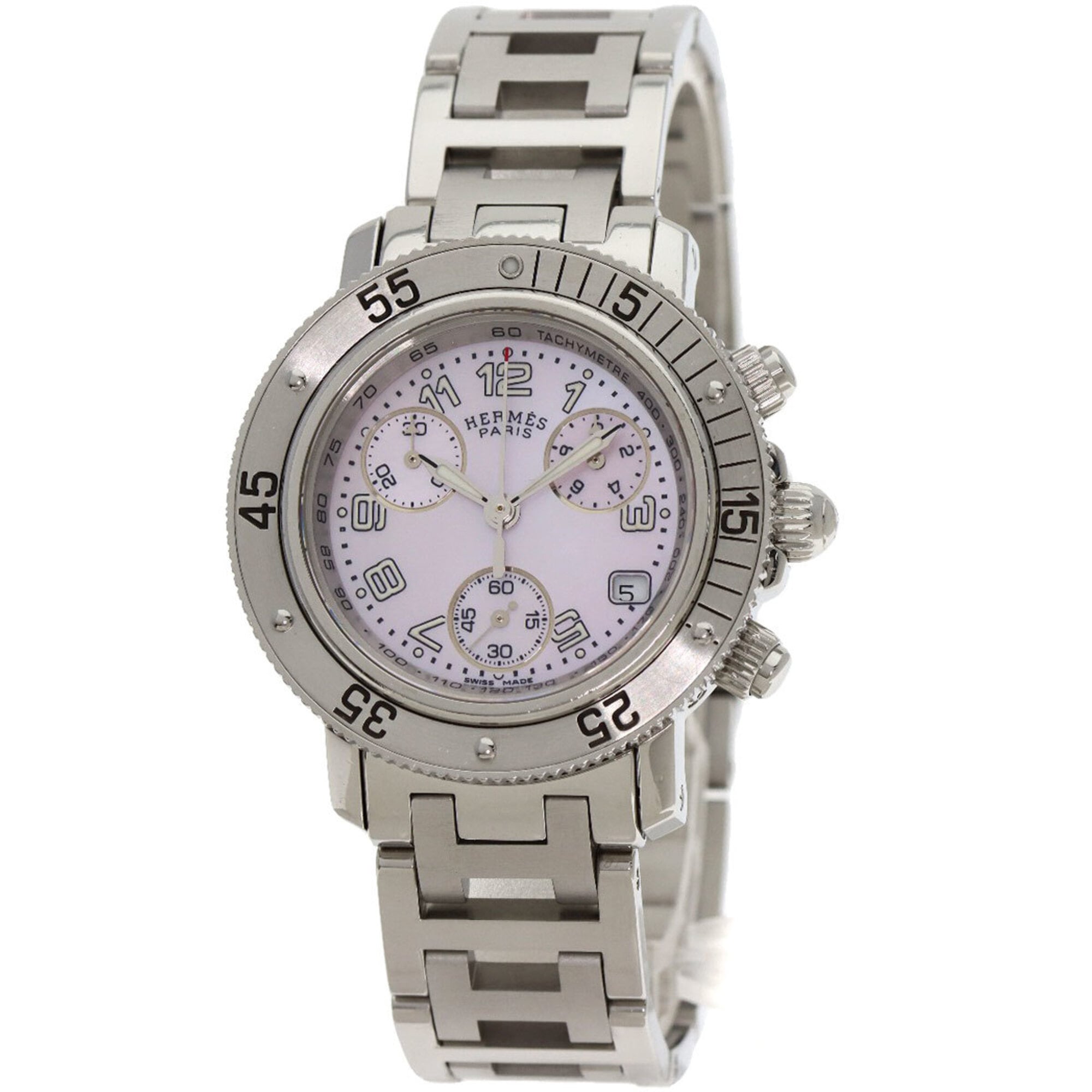Hermès CL2.310 Clipper Diver Chronograph Watch with New Buckle, Stainless Steel/SS, Men's