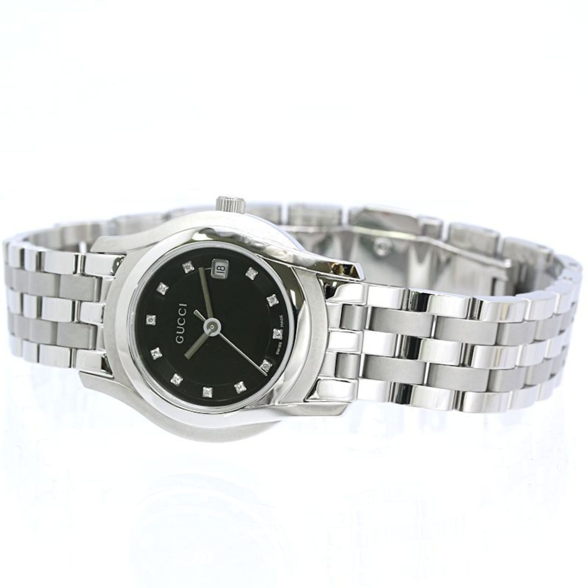 GUCCI G-Class 11-Diamond Watch YA055504 5500L Women's Stainless Steel 40448