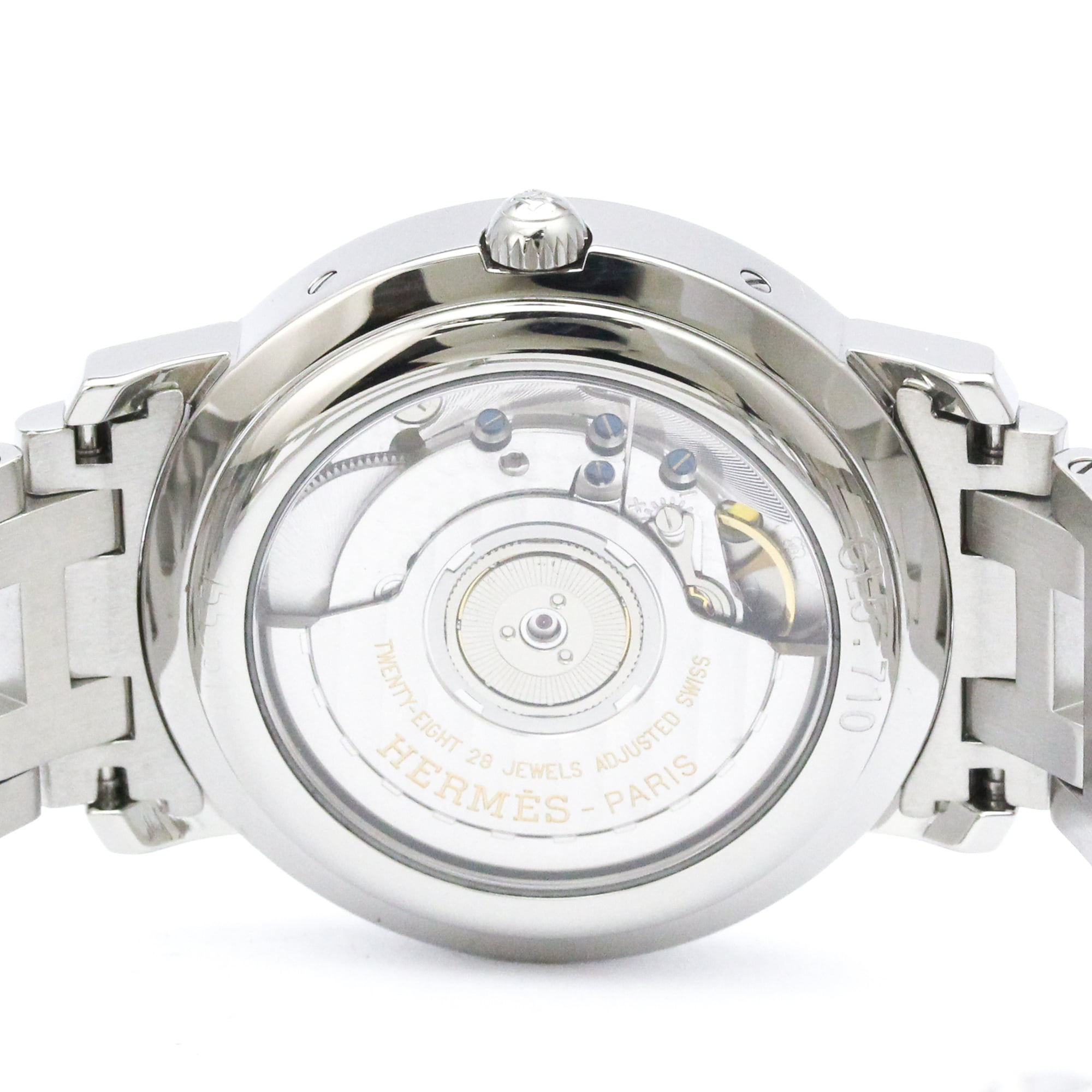 HERMES Clipper Power Reserve Steel Automatic Watch CL5.710 Polished