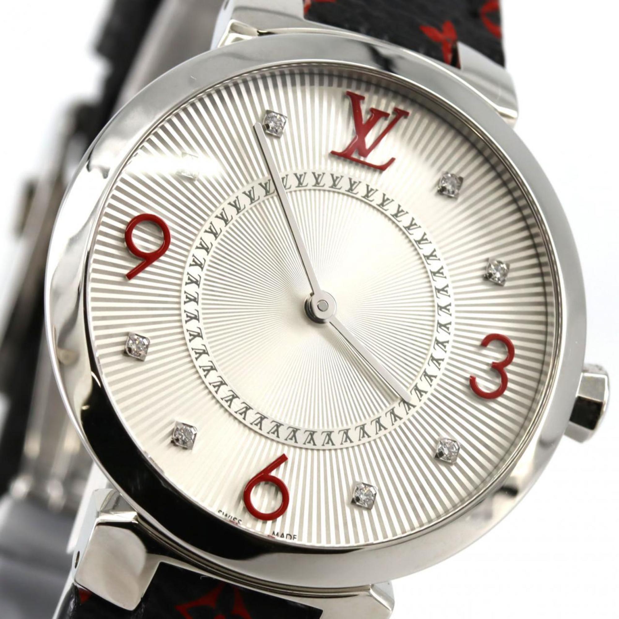 Louis Vuitton Tambour Monogram 8P Q13MJA roestvrijstalen quartzhorloge