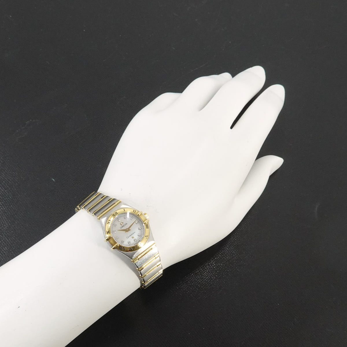 Omega Constellation Mini Combination 1262 75 Weiß Gehäuse Zifferblatt 22 mm Uhr