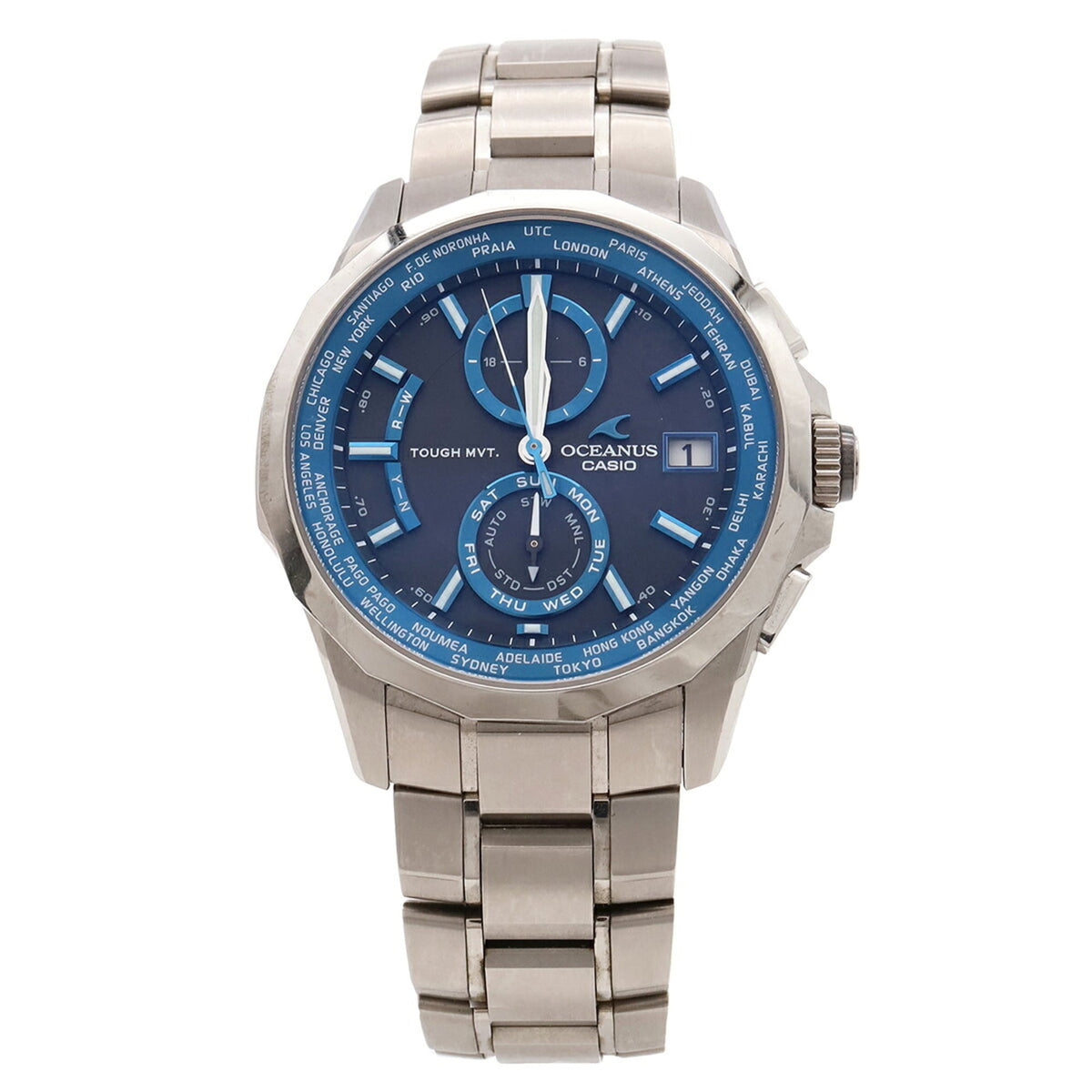 Montre Casio Oceanus Manta Titanium Date à commande radio OCW-S2000-1AJF Noir Cadran 40mm