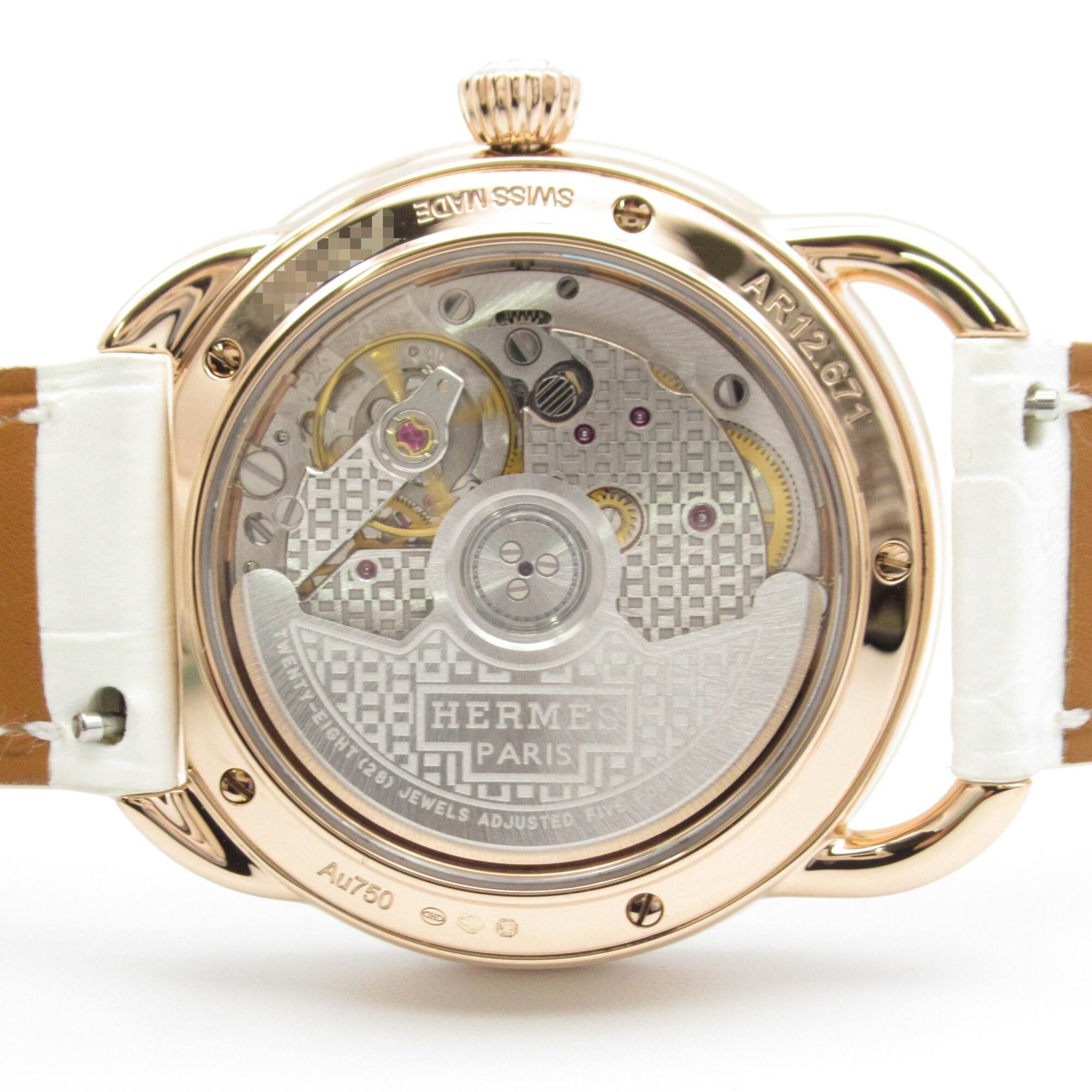 Hermes Arceau Grande Turarara Bride et Maure AR12.671 White Dial 34mm Watch