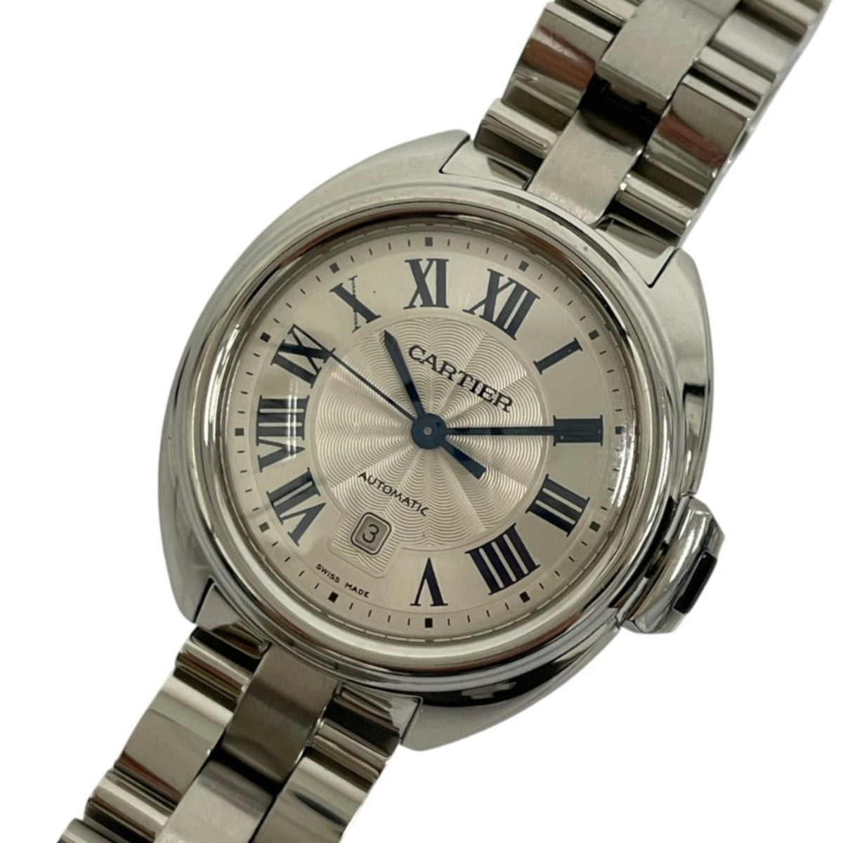 Cartier Clé de WSCL0005 horloge met zilveren wijzerplaat, 30 mm