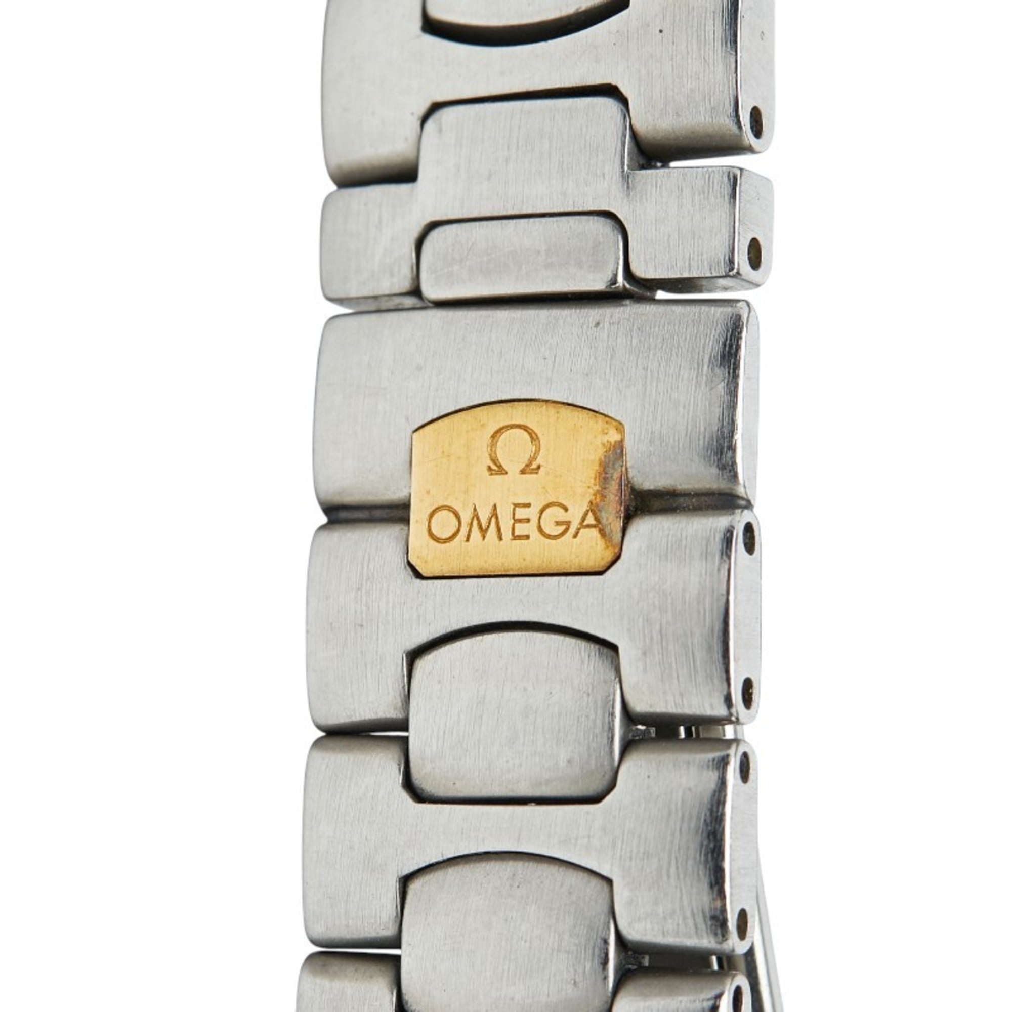 Omega Seamaster Polaris Quarz, graues Zifferblatt, Edelstahl, Gelbgold, Damenuhr, OMEGA