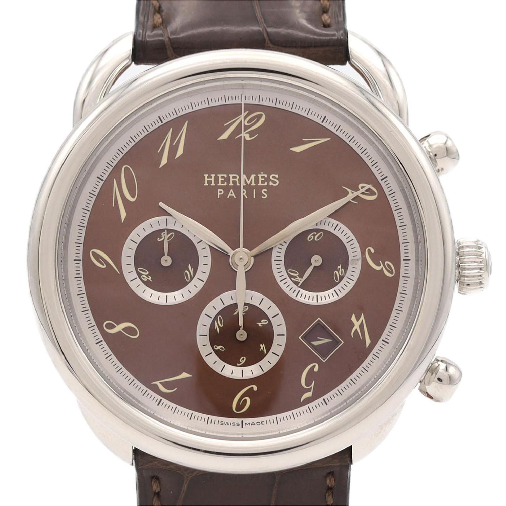 Hermes Arceau Chrono AR4.910 Brown Dial 43mm Watch
