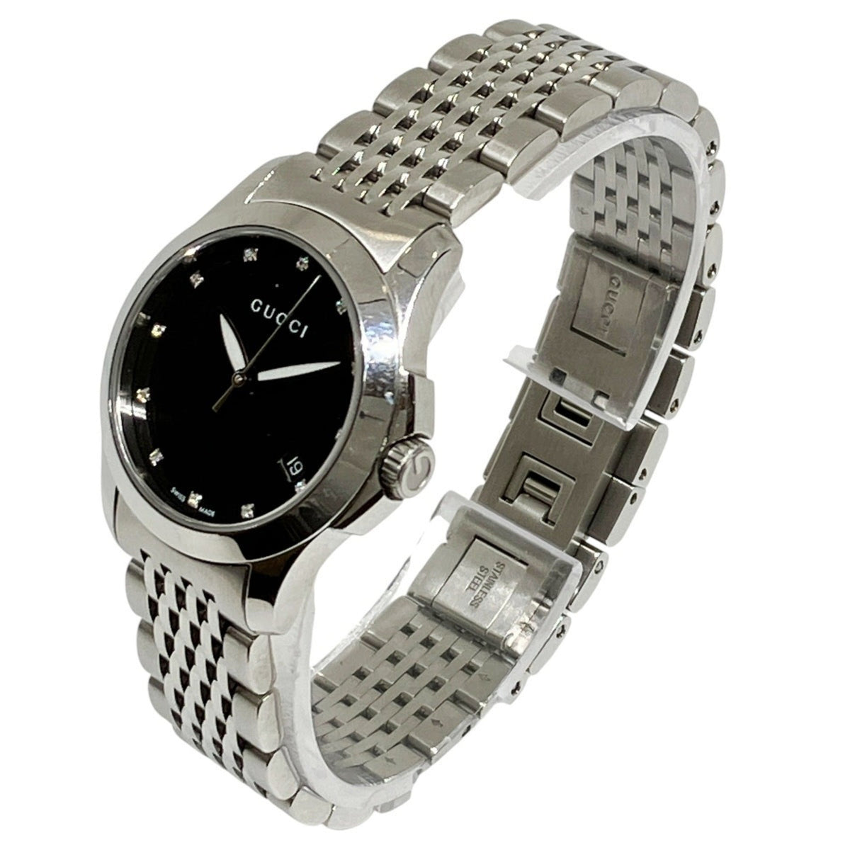 Gucci G-Timeless 126.5 horloge met zwarte wijzerplaat, 27 mm