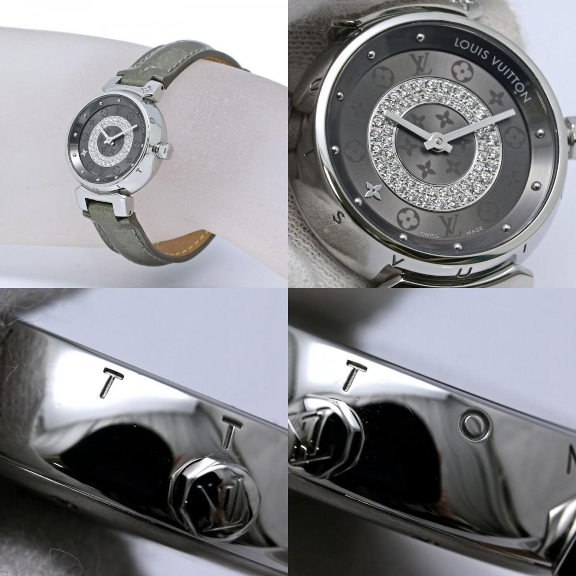 LOUIS VUITTON Tambour Disc PM Diamond Q12MU0 Wo 40564