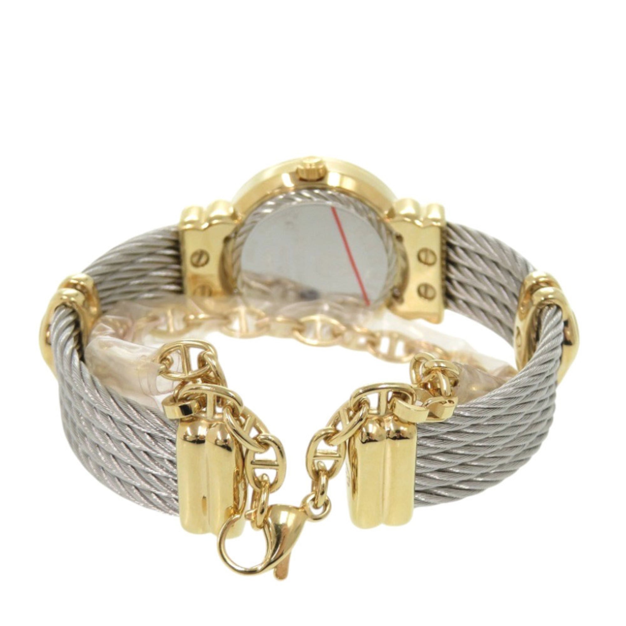 Ongebruikt Charriol Saint-Tropez 12-delig diamanten roestvrijstalen horloge met witte kast en gouden wijzerplaat, quartz uurwerk, 0598 CHARRIOL