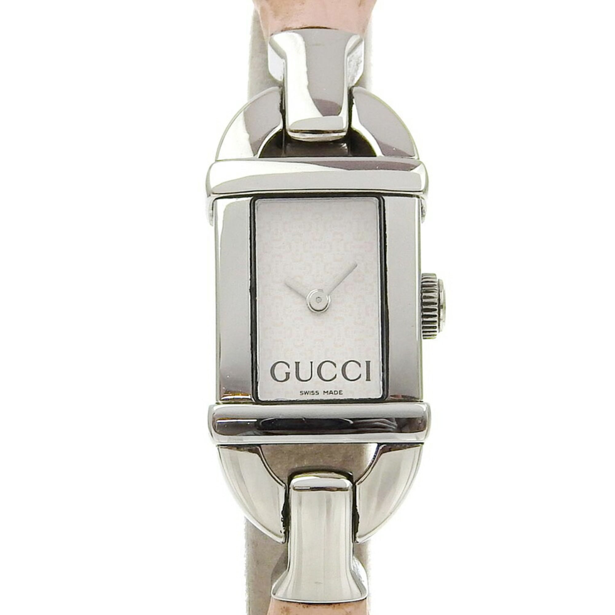 Gucci Bamboo Watch 6800L Stainless Steel x Rubber Pink Quartz Analog D