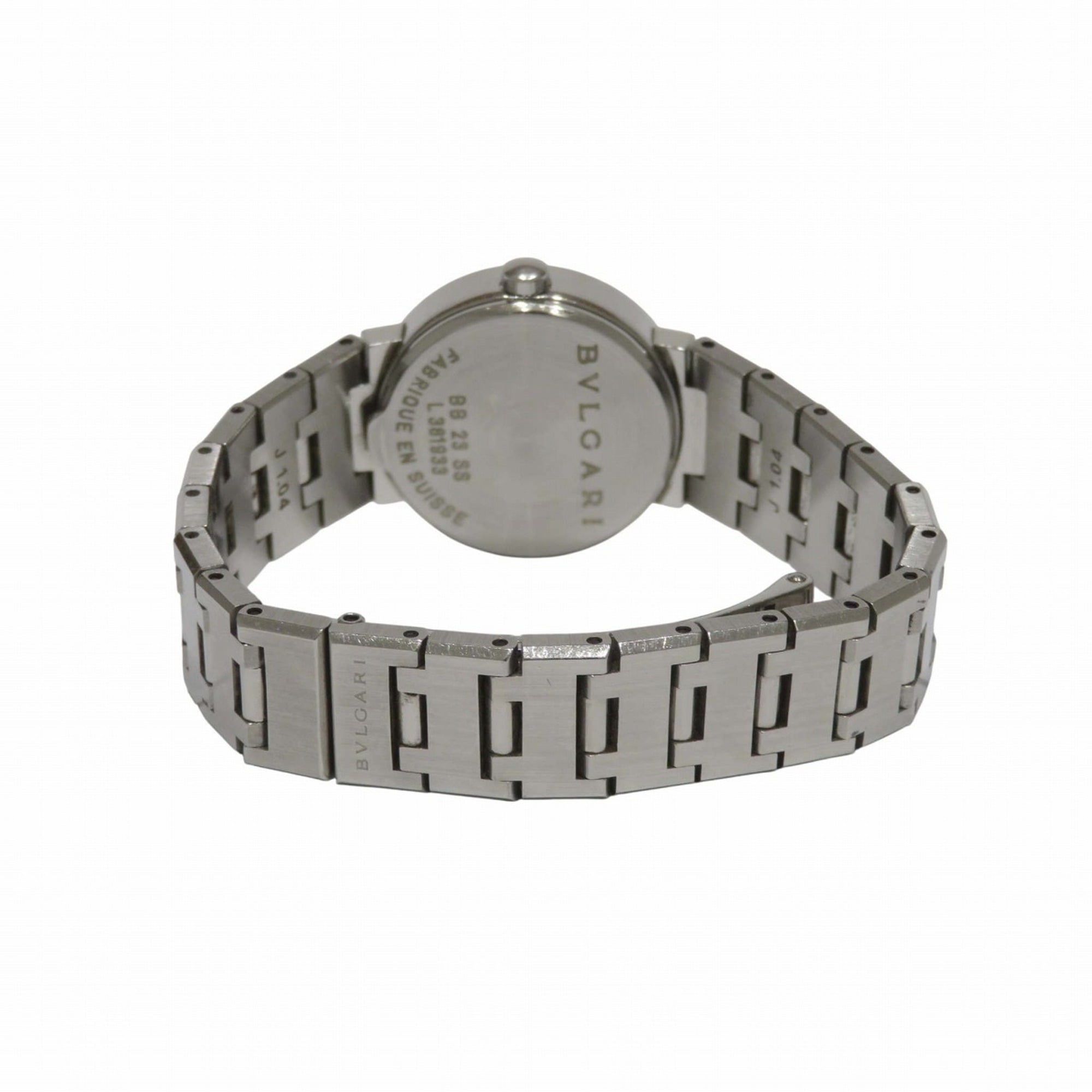 Montre Bulgari, poids total : 44,6 g, acier inoxydable, Quartz, cadran Noir, BB23SS