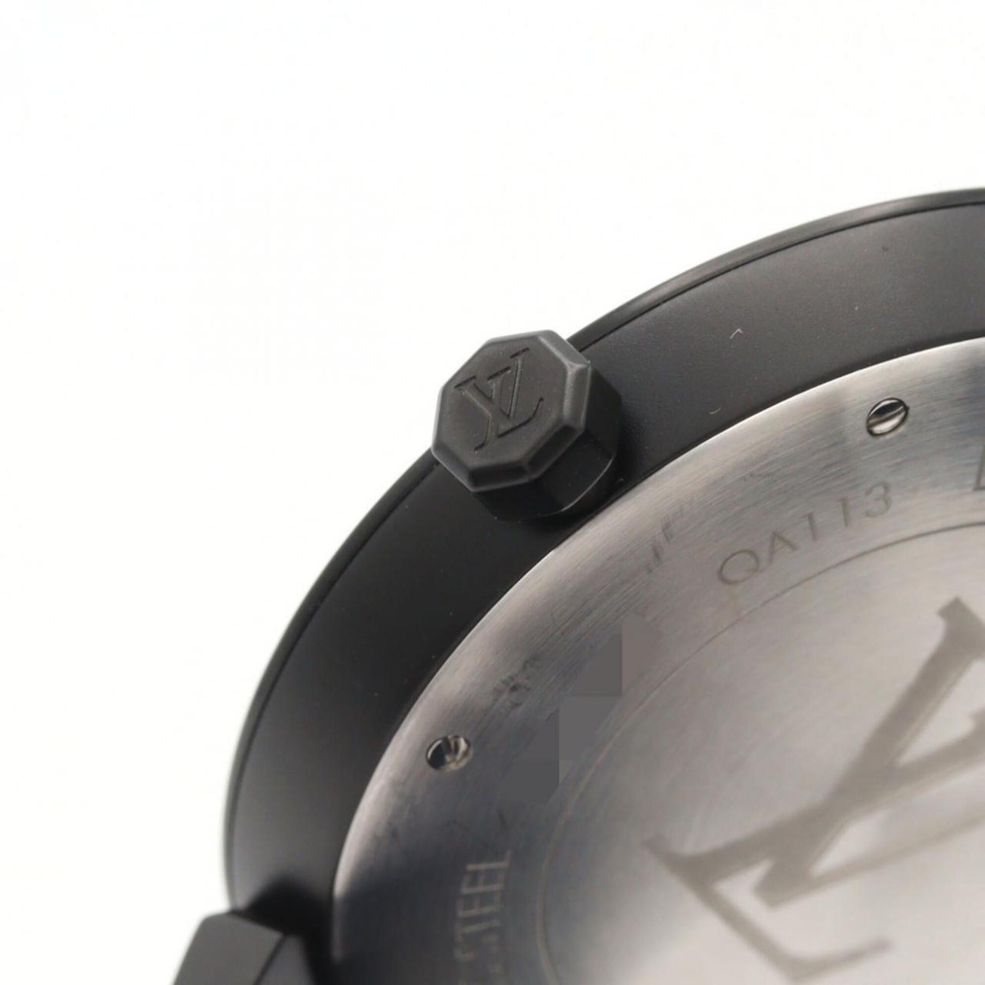 Louis Vuitton Tambour Slim Rainbow QA113Z Black Dial 39mm Watch