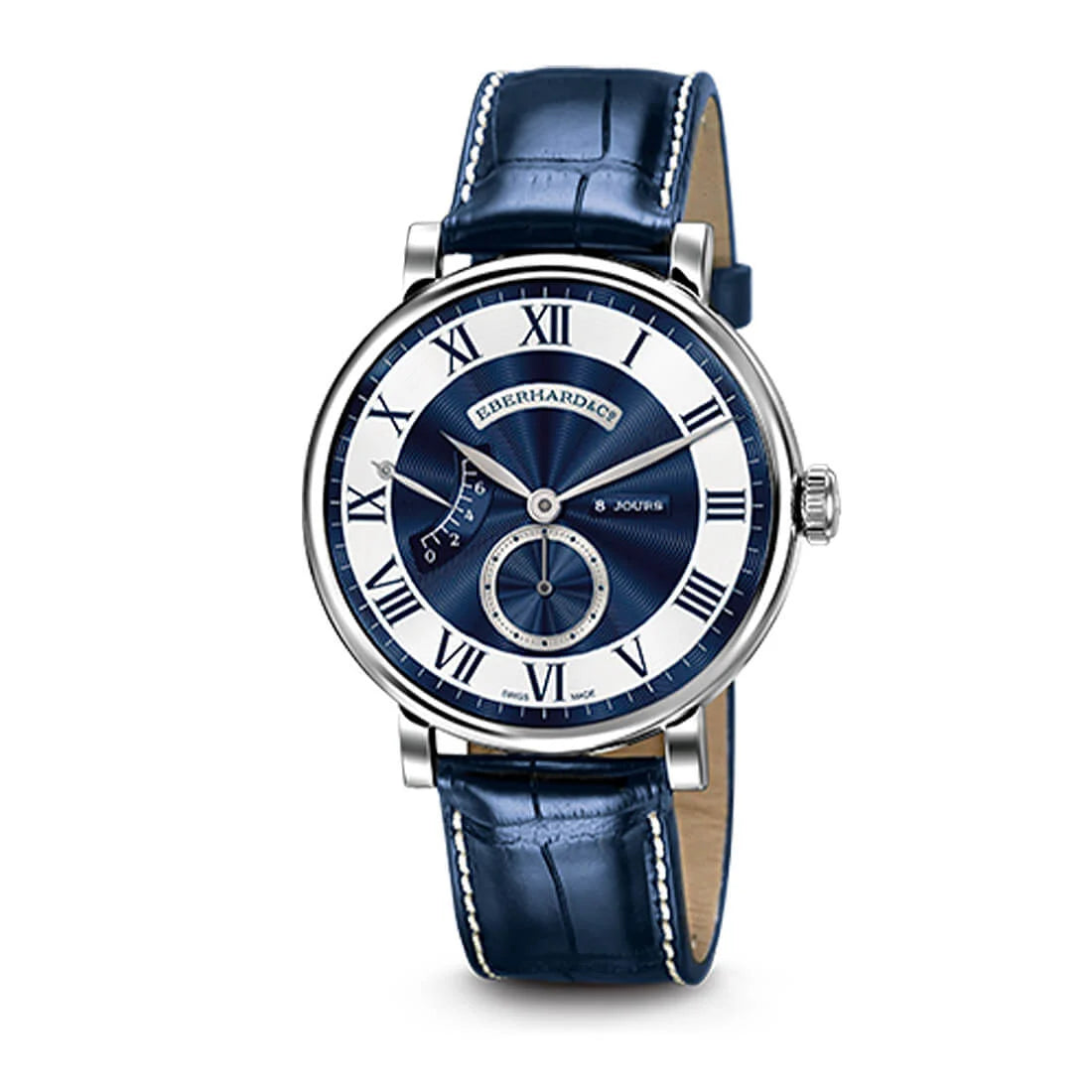 Eberhard & Co. 8 Jours Remontage Manuel Bleu 41mm