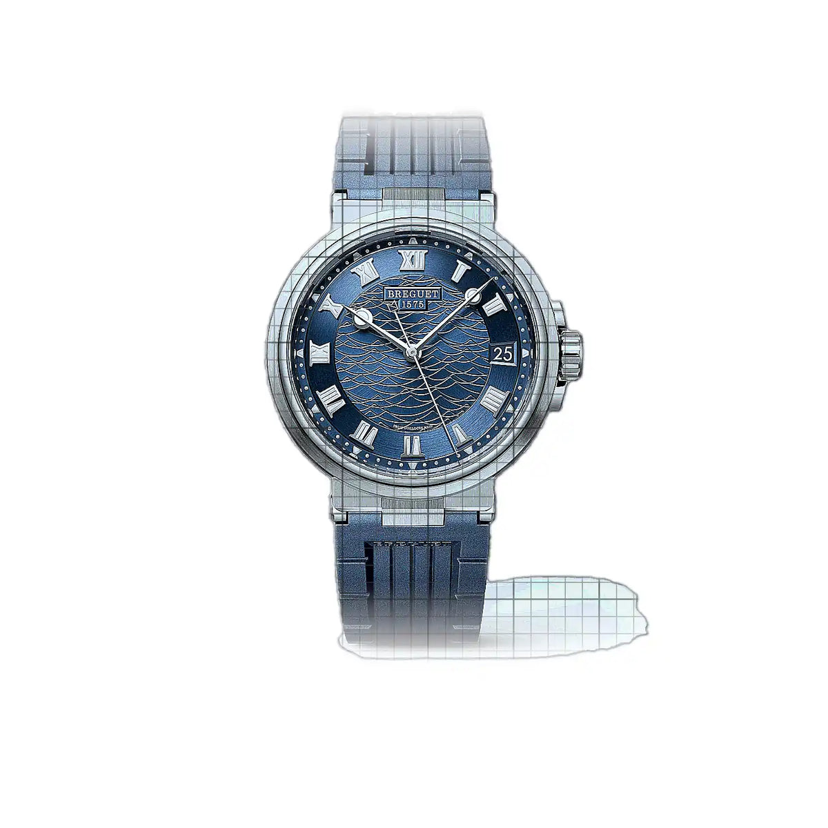 Montre Breguet Marine 5517BB/Y2/5ZU, cadran bleu Blanc, or 40mm