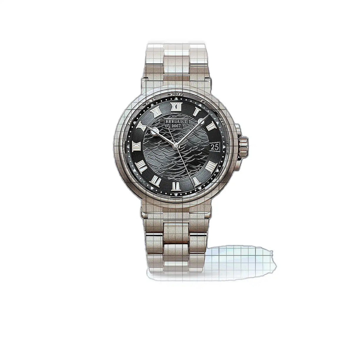 Breguet Marine 5517BR/G3/RZ0 met grijze wijzerplaat en roségoud 40mm Horloge