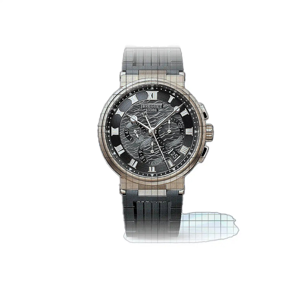 Breguet Marine 5527BR/G3/5WV Horloge met grijze wijzerplaat, roségoud, 42 mm