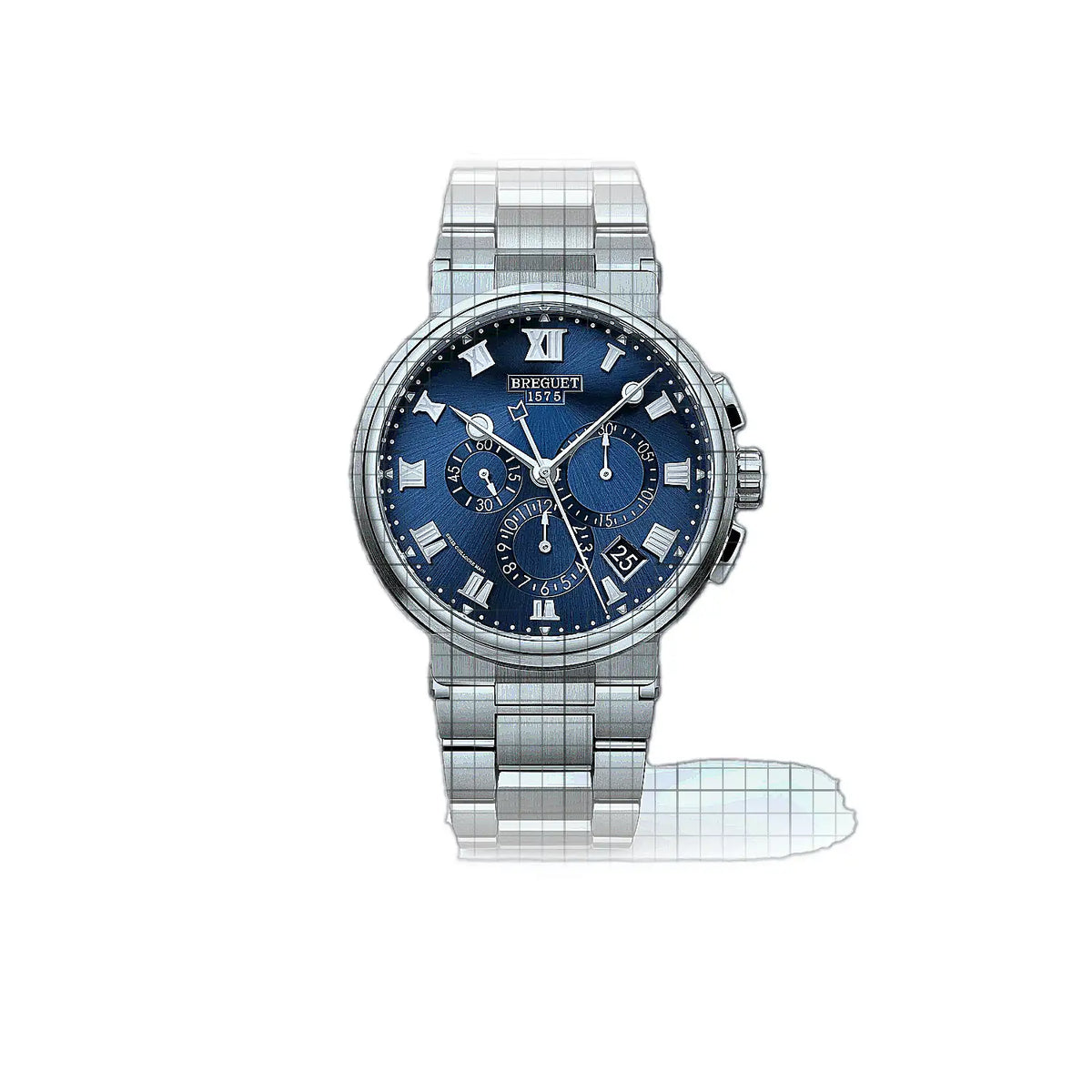 Breguet Marine 5527TI/Y1/TW0 Blaues Zifferblatt, Titan, 42 mm Uhr