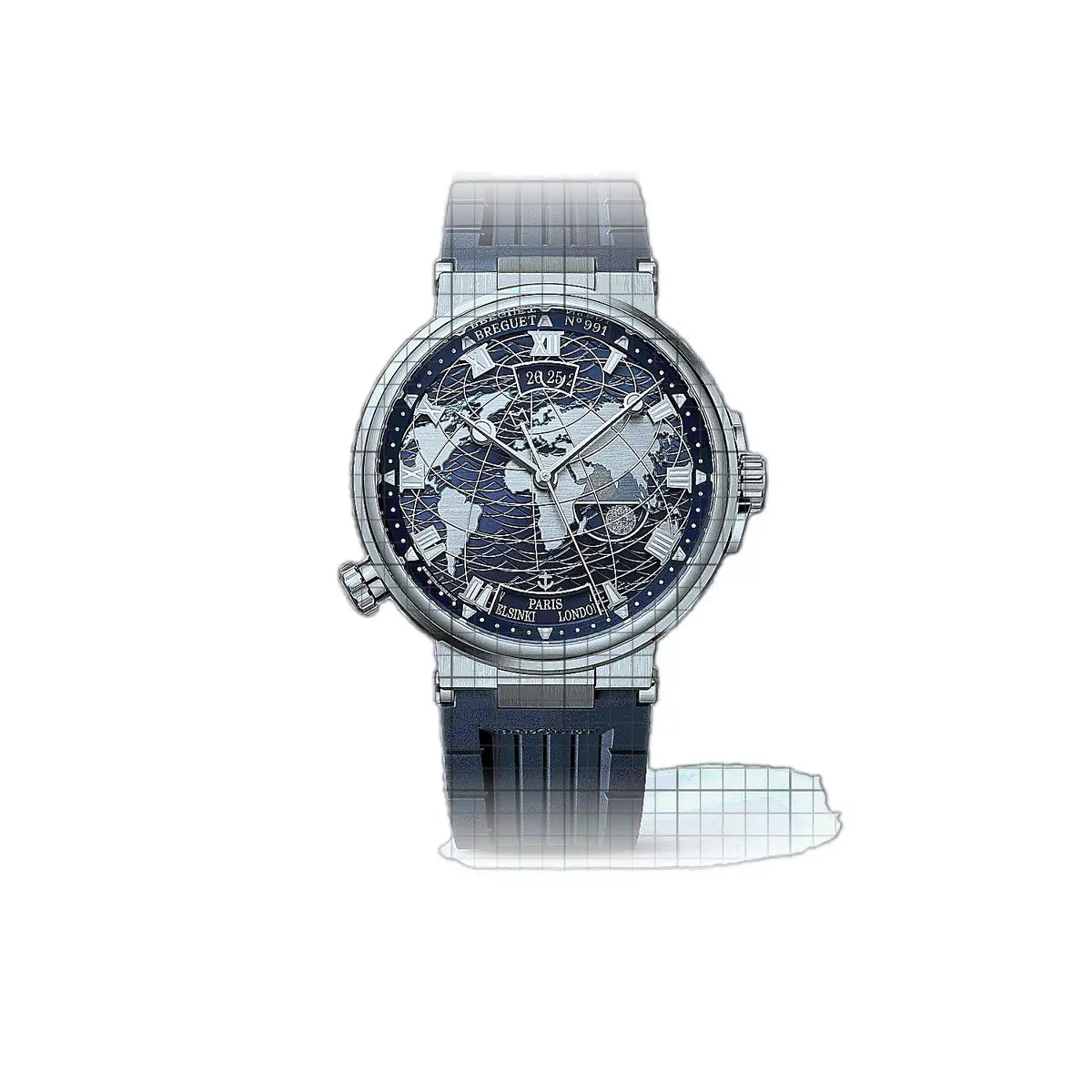 Montre Breguet Marine 5557BB/YS/5WV à cadran bleu Blanc en or, 44 mm