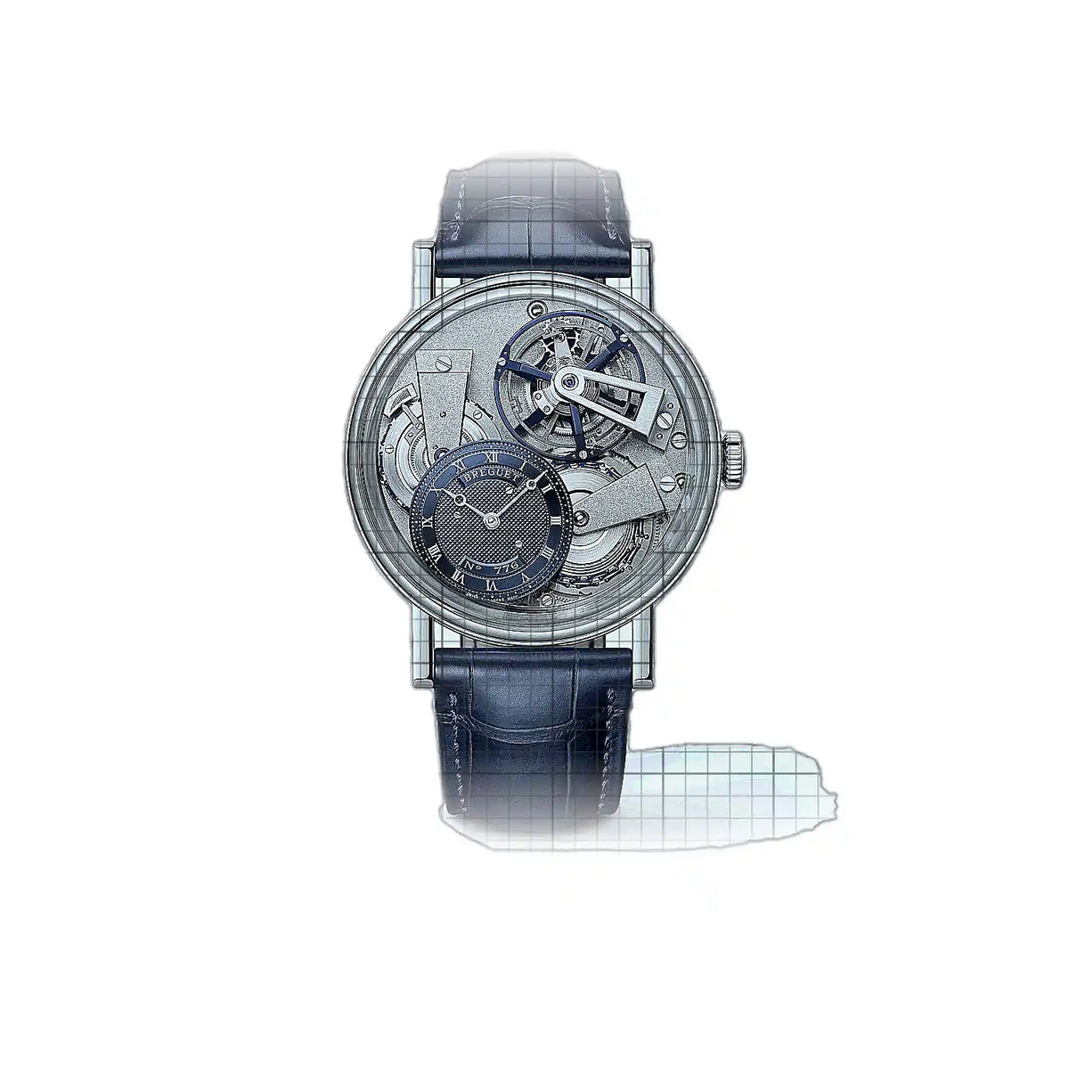 Montre Breguet Tradition 7047PT/1Y/9ZU à cadran bleu Platine, 41 mm