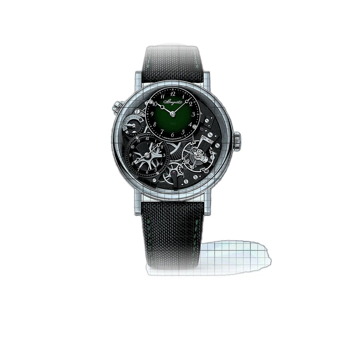 Breguet Tradition 7067PT/NM/5W6 met groene wijzerplaat en platina 40mm Horloge