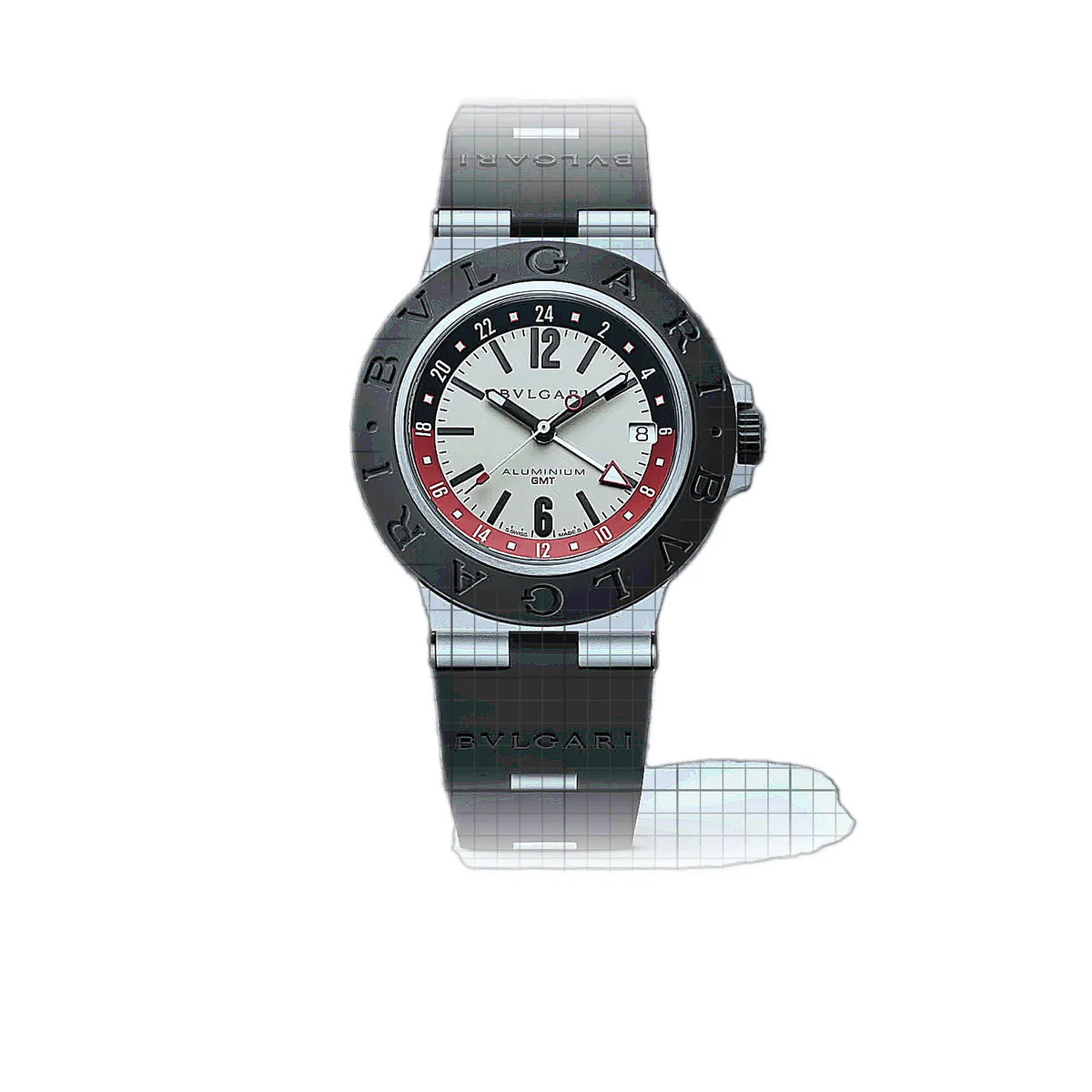 Bulgari Aluminium 103963 Weiß Zifferblatt Aluminium 40mm Uhr
