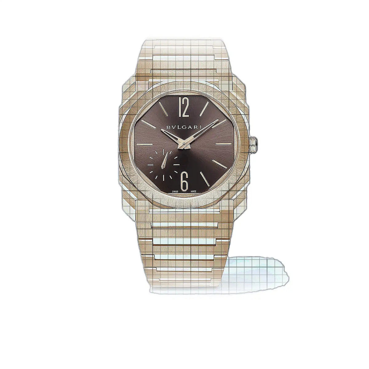 Bulgari Octo 103637 Braun Zifferblatt Roségold 40mm Uhr