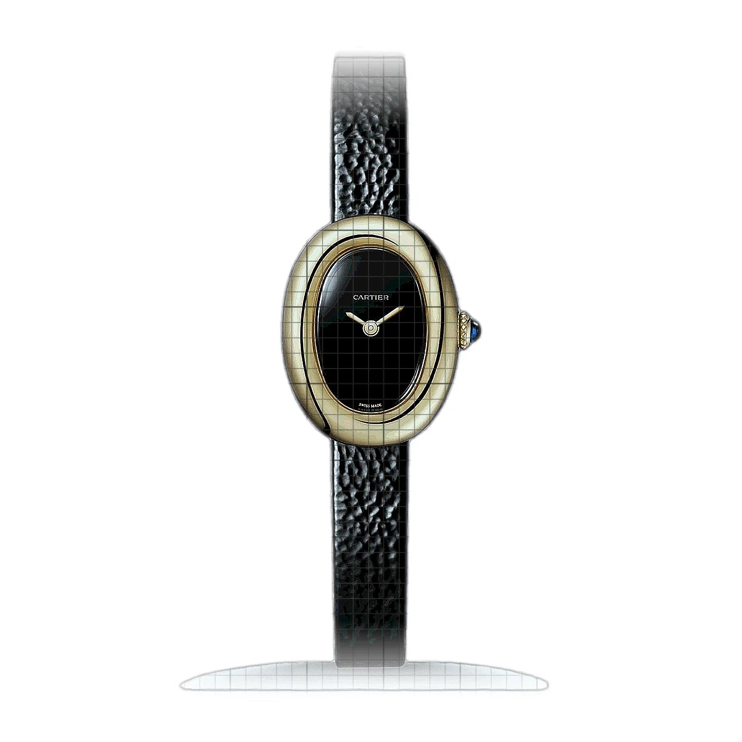 Cartier Baignoire Quartz Black 24.6 x 18.7mm
