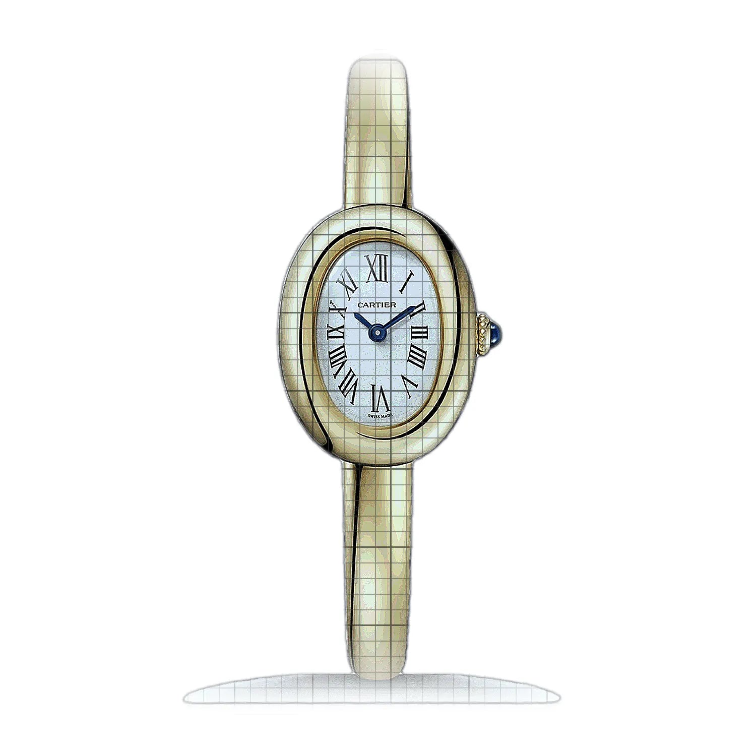 Cartier Baignoire (Size 15) Mini-Modell WGBA0044 White Dial Yellow gold 25mm Watch