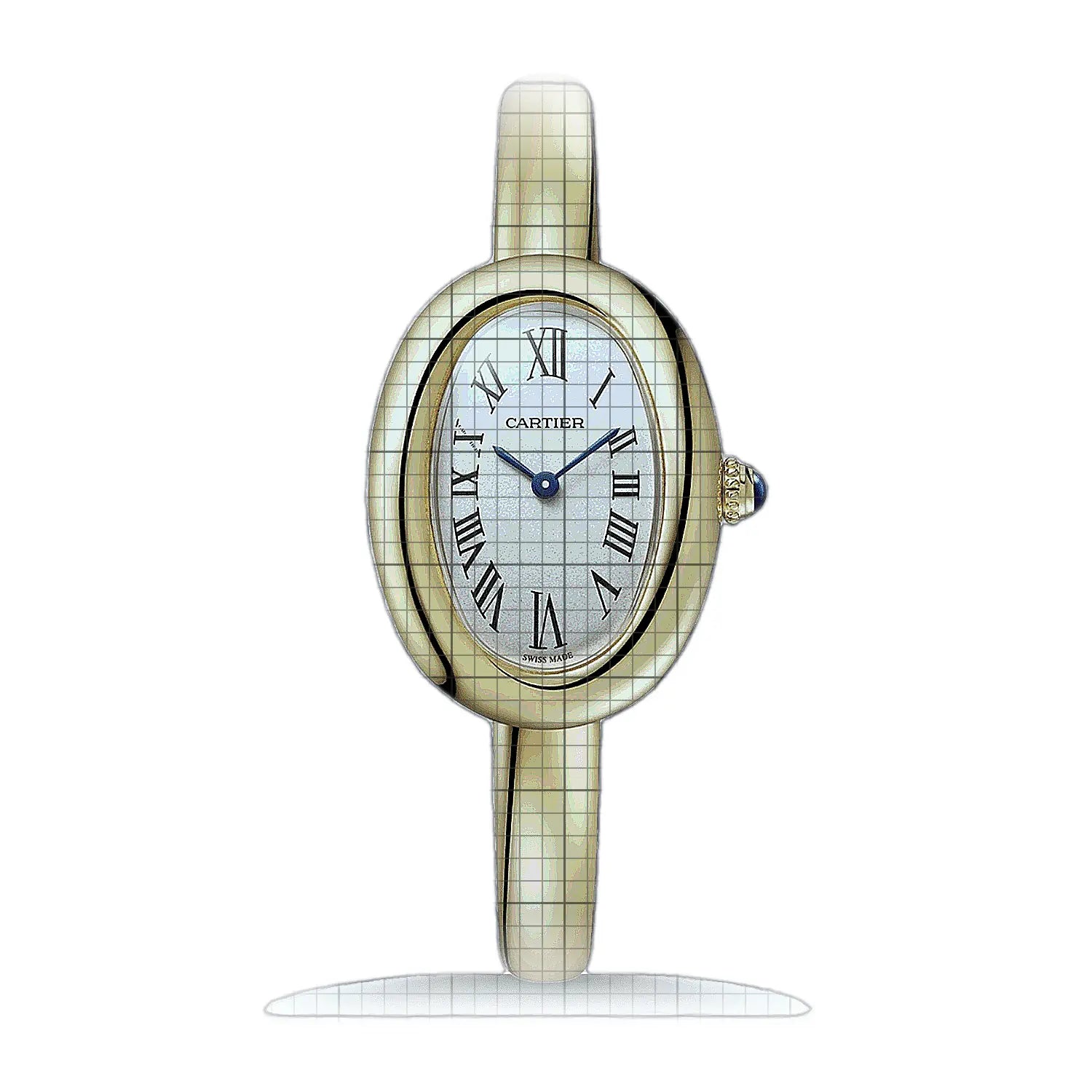 Cartier Baignoire (Size 16) WGBA0025 White Dial Yellow gold 31mm Watch