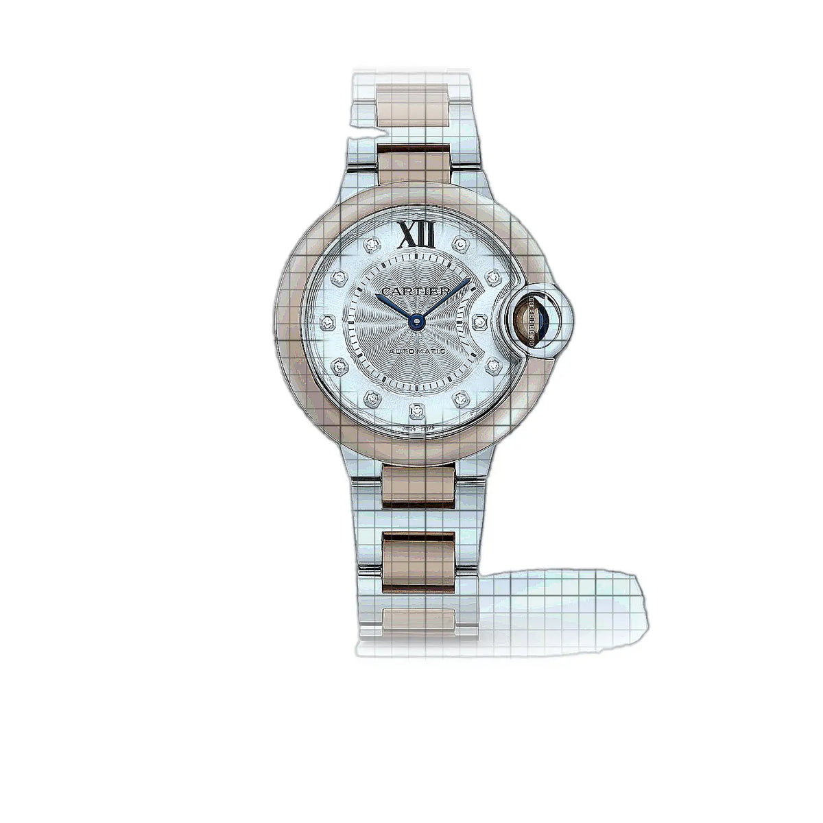 Cartier Ballon Bleu W3BB0021 Silver Dial Rose gold, Stainless steel 33mm Watch