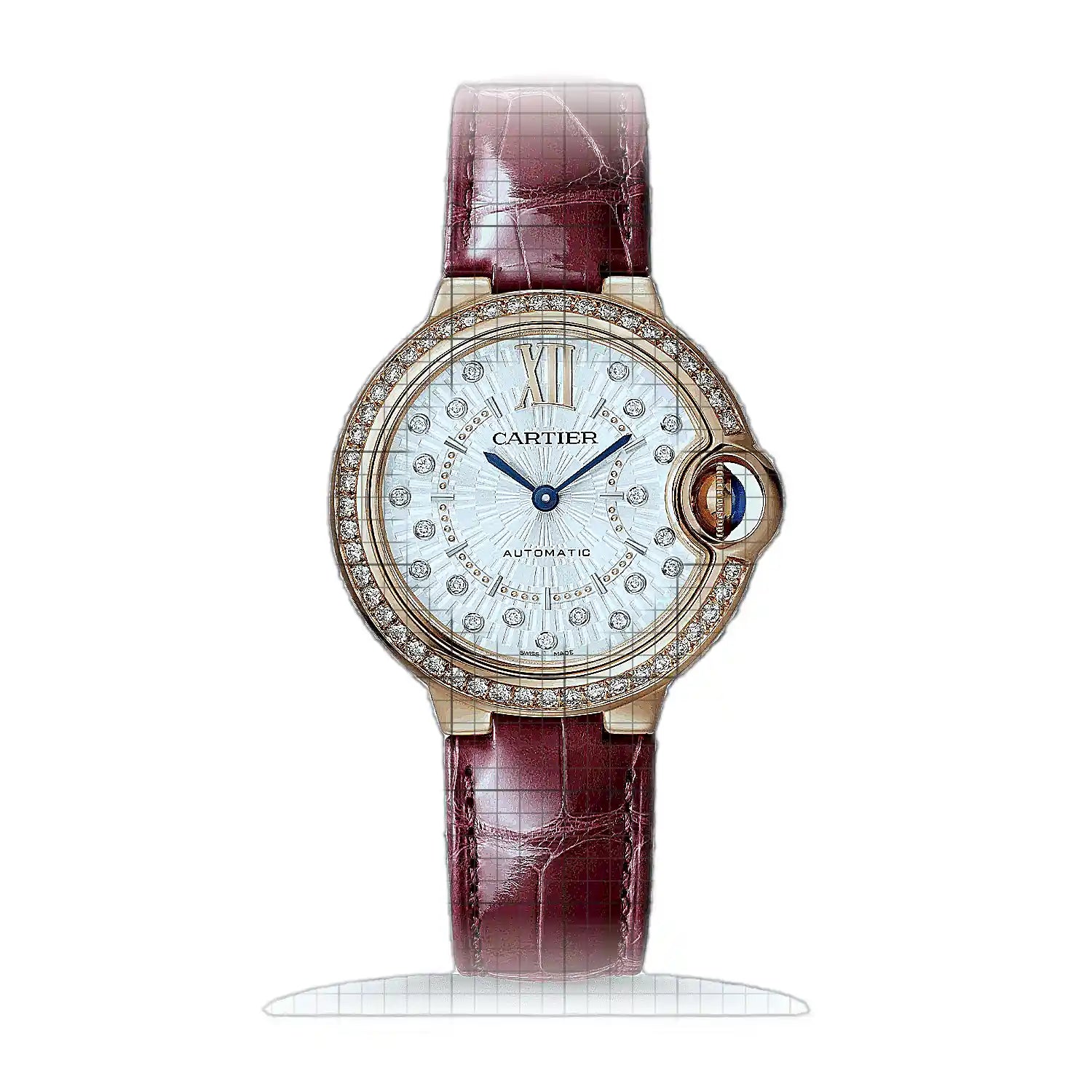 Cartier Ballon Bleu De Cartier WJBB0080 Silver Dial Rose gold 33mm Watch